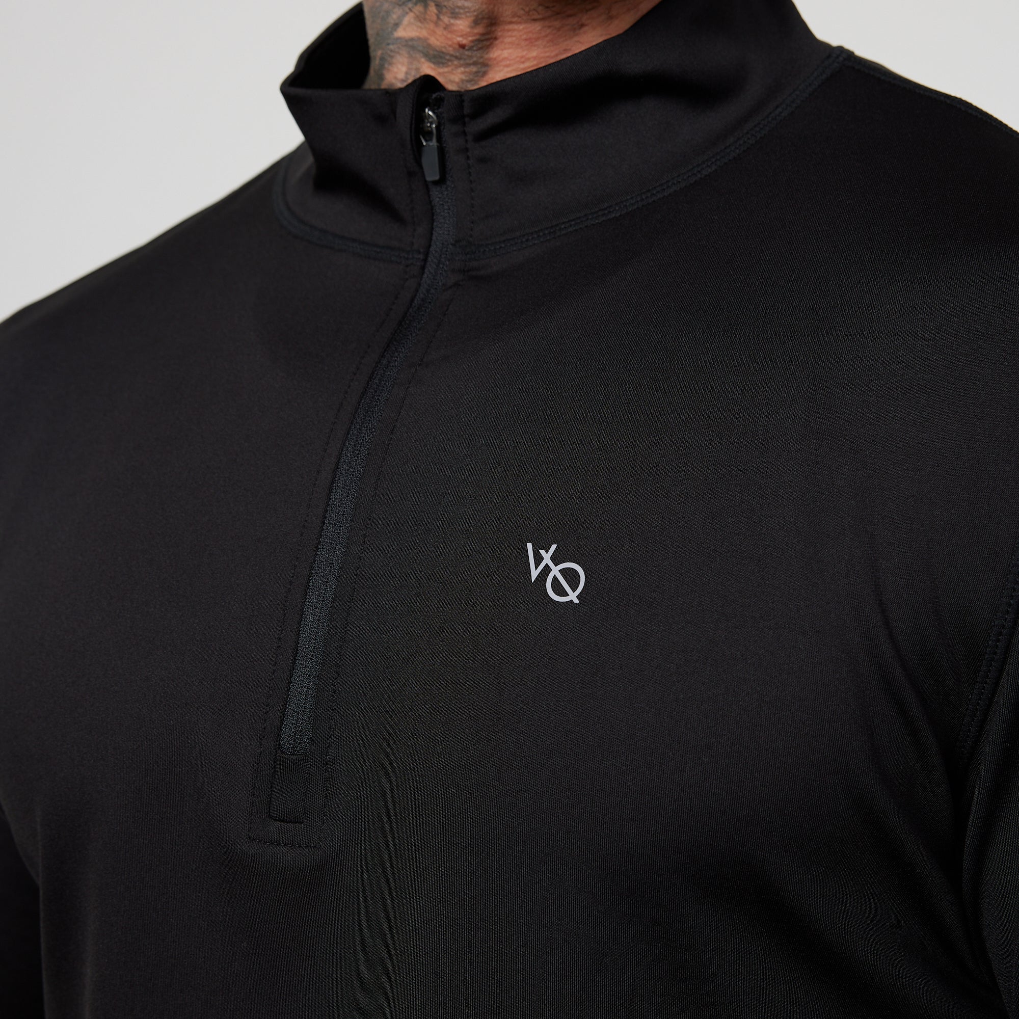 Vanquish Essential Black Performance 1/4 Zip Top