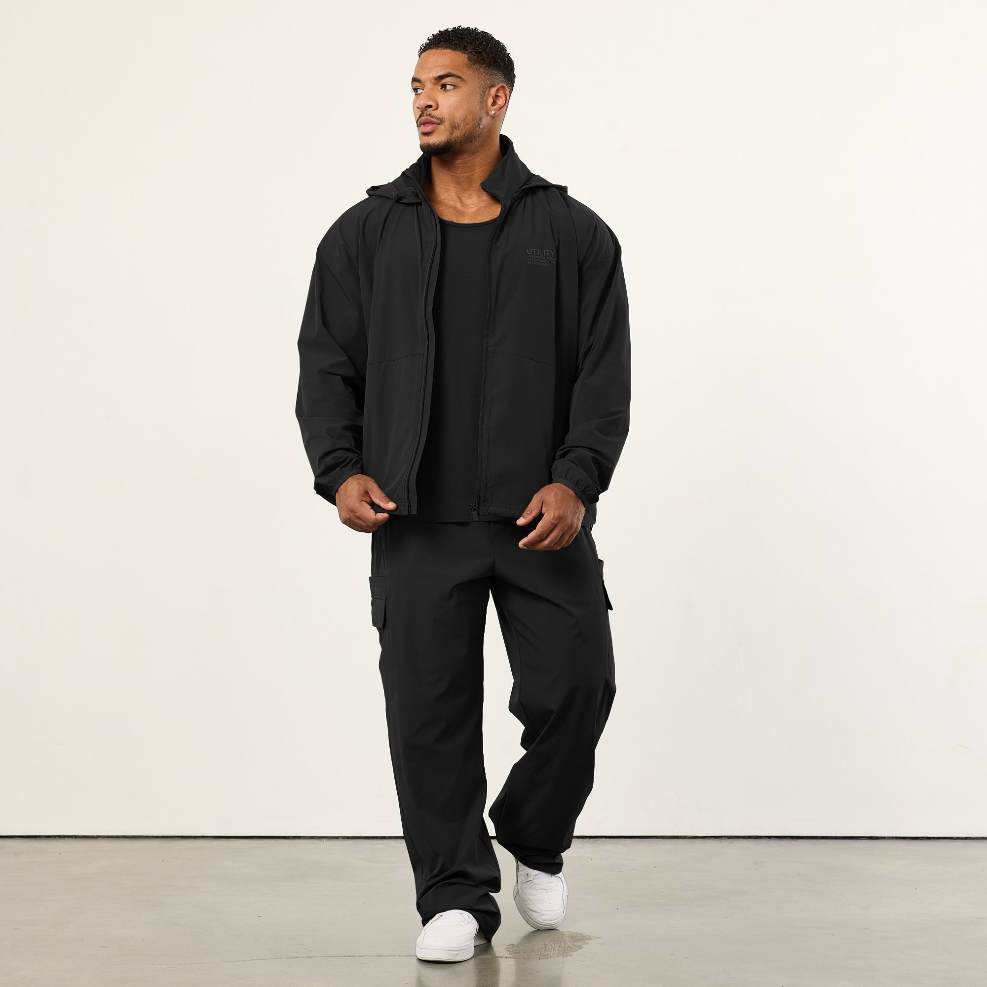 Vanquish Utility Black Wide Leg Cargo Pants