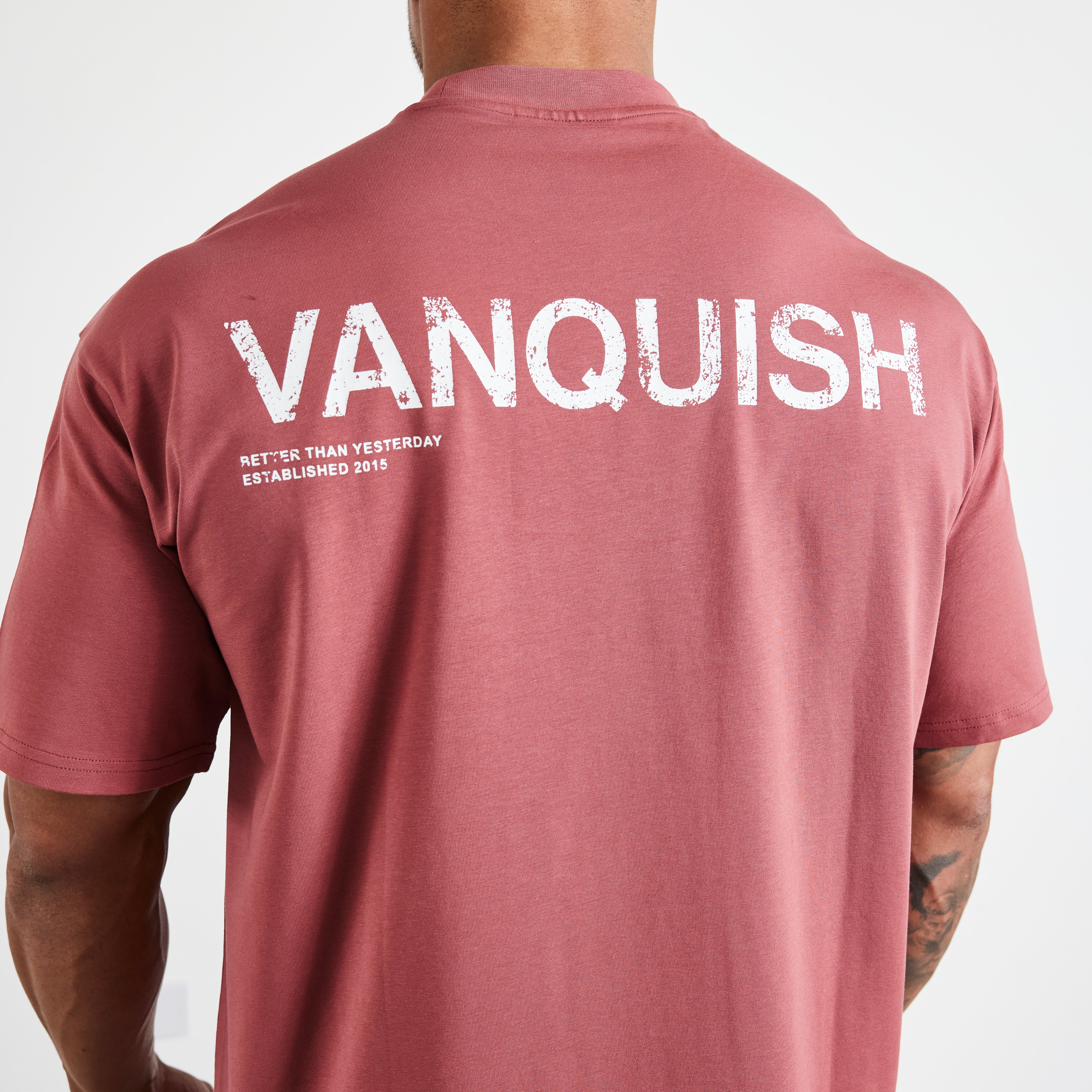 Vanquish TSP Chalk Red Distressed Print Oversized T Shirt