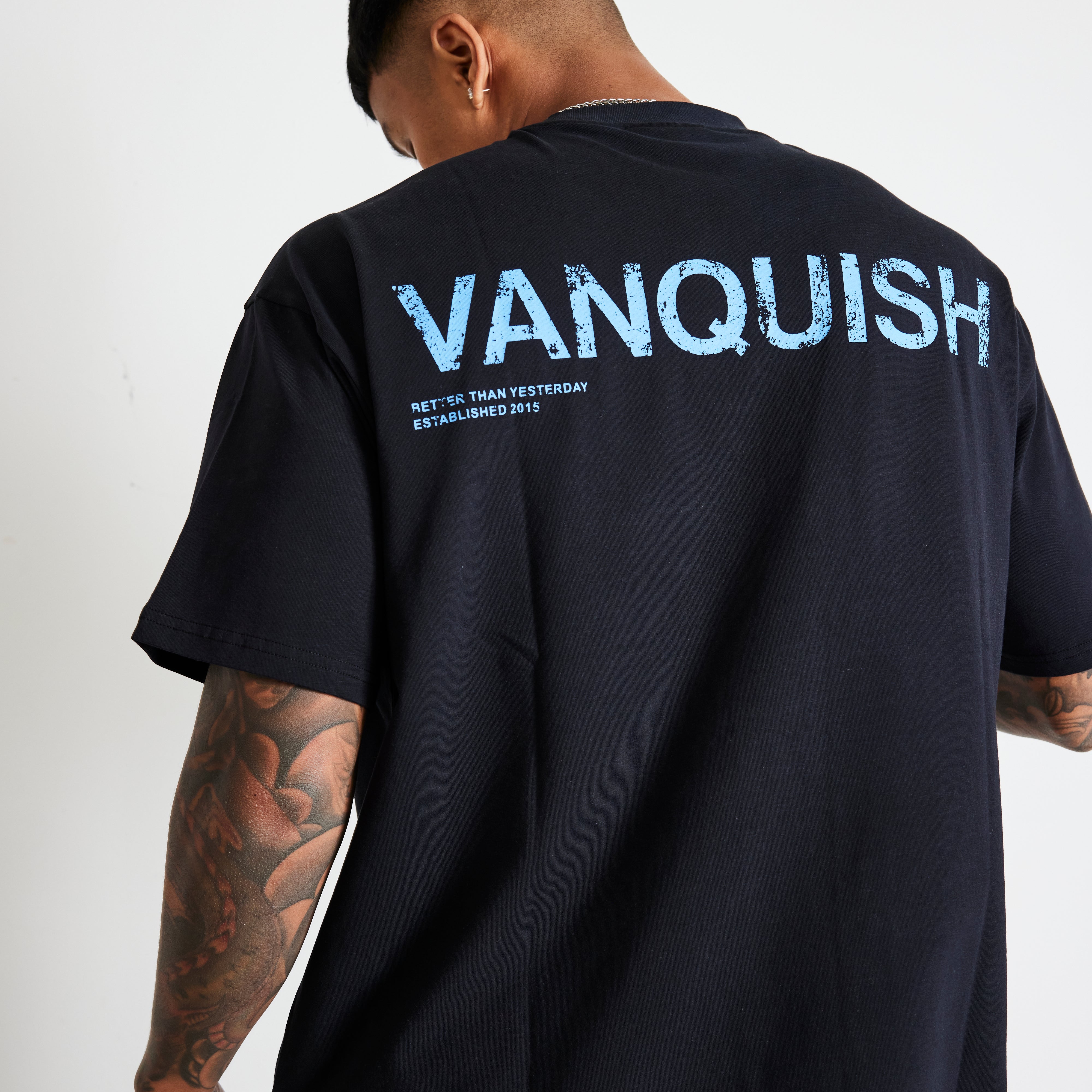 Vanquish TSP Black Distressed Print Oversized T Shirt