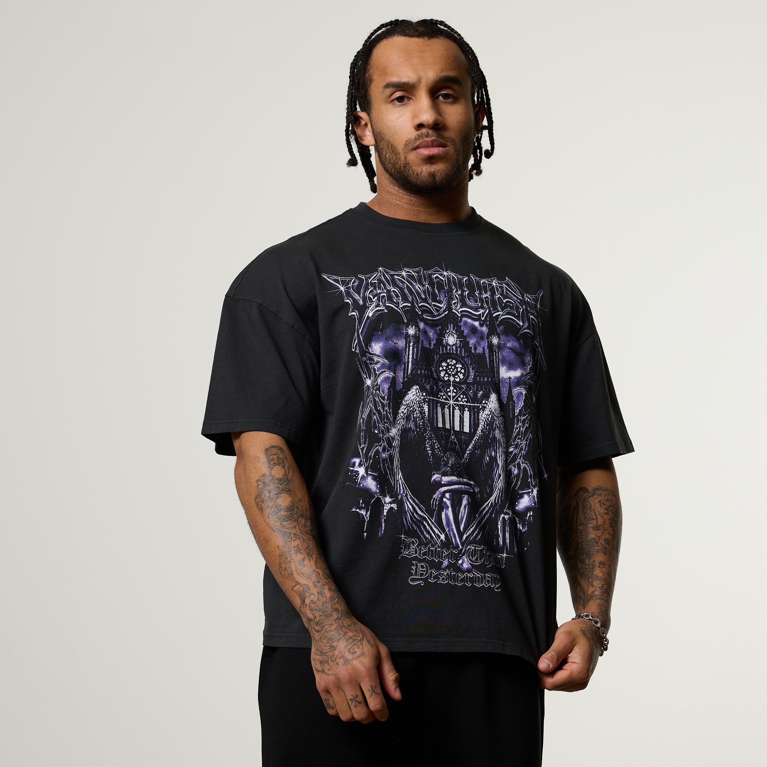 Vanquish Obsidian Black Angel Oversized Boxy T Shirt