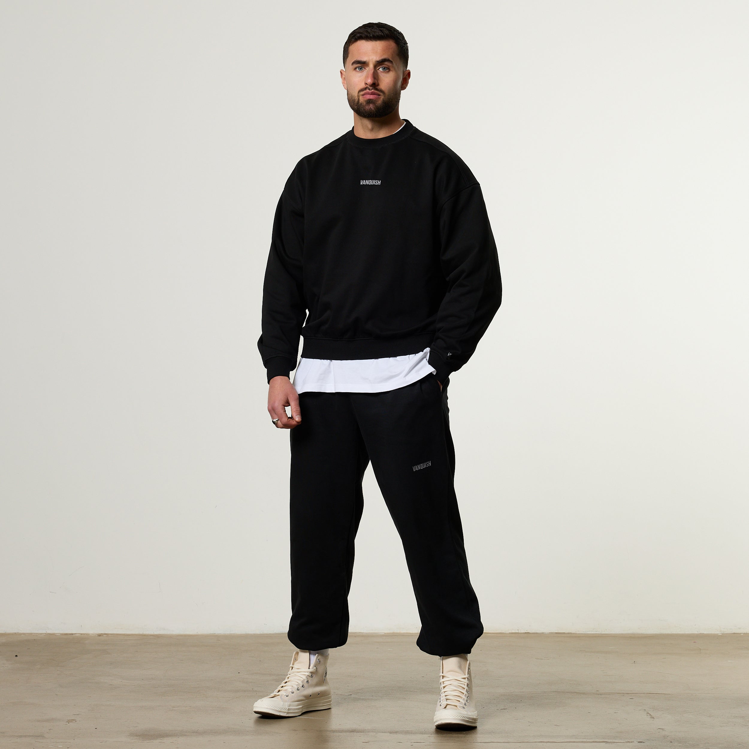 Vanquish Essential V2 Black Oversized Boxy Sweatshirt