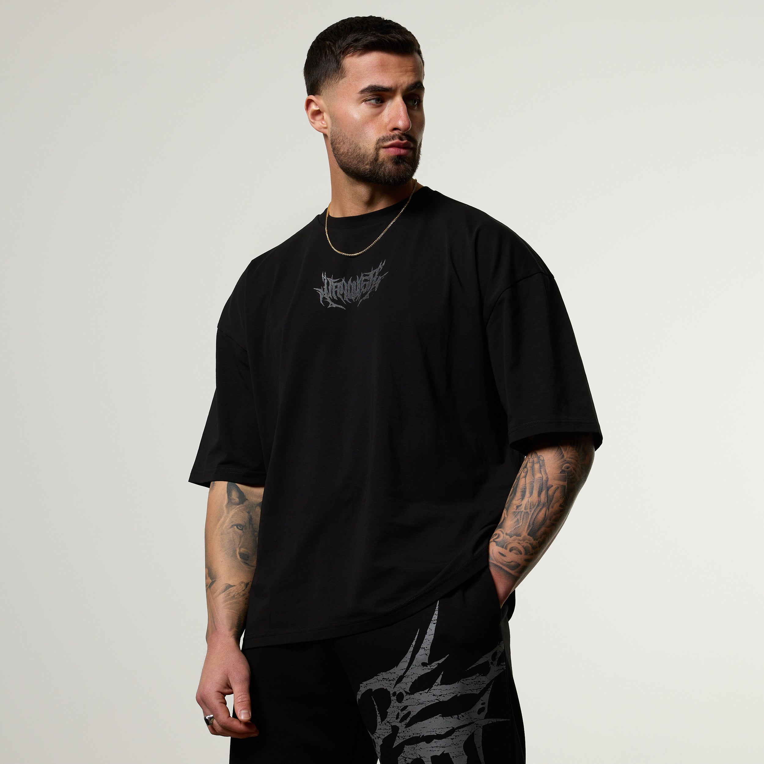 Vanquish Metal Black Boxy Oversized T Shirt