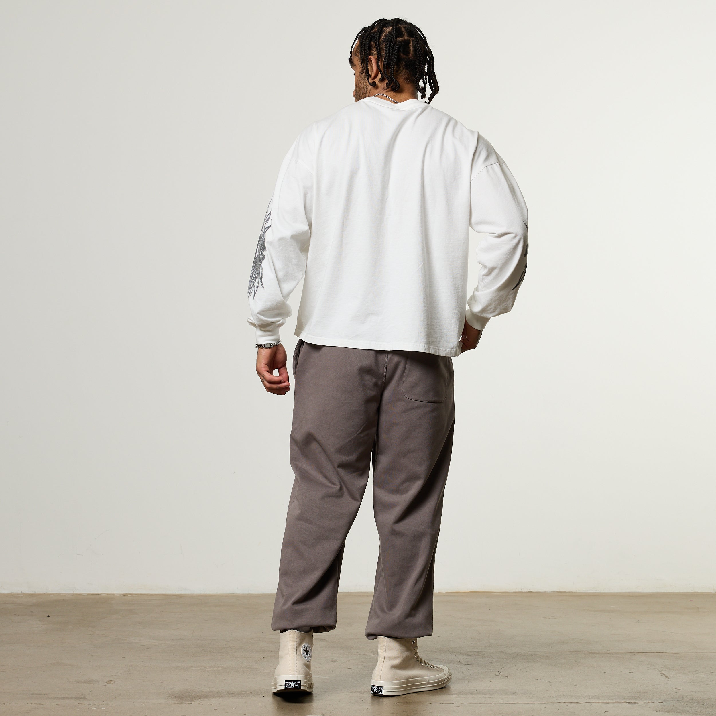 Vanquish Obsidian White Angel Oversized Boxy Long Sleeve T Shirt
