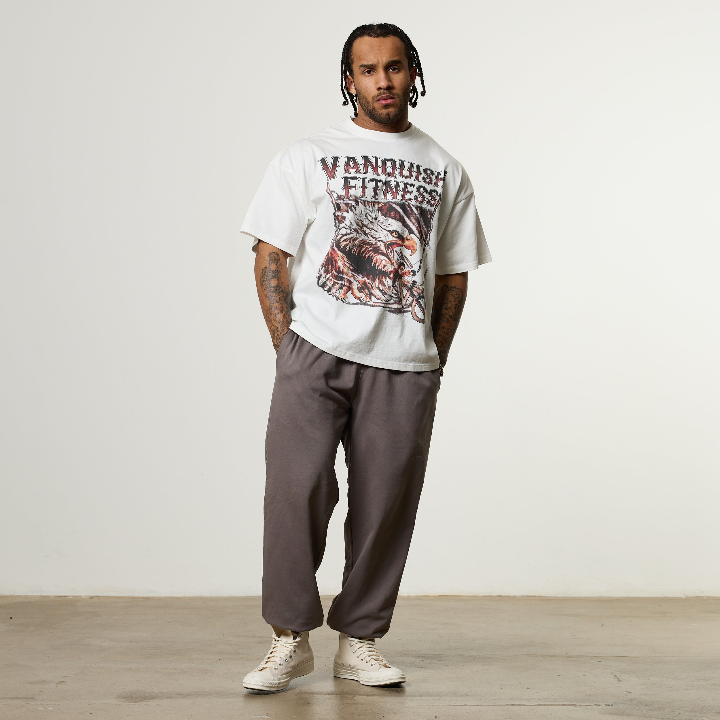 Vanquish Obsidian White Eagle Oversized Boxy T Shirt