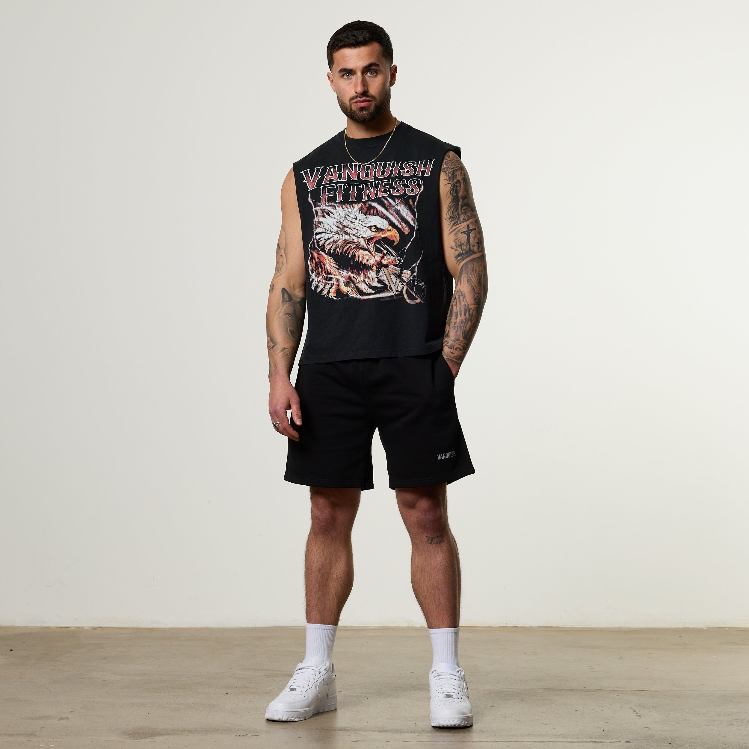 Vanquish Obsidian Black Eagle Sleeveless T Shirt