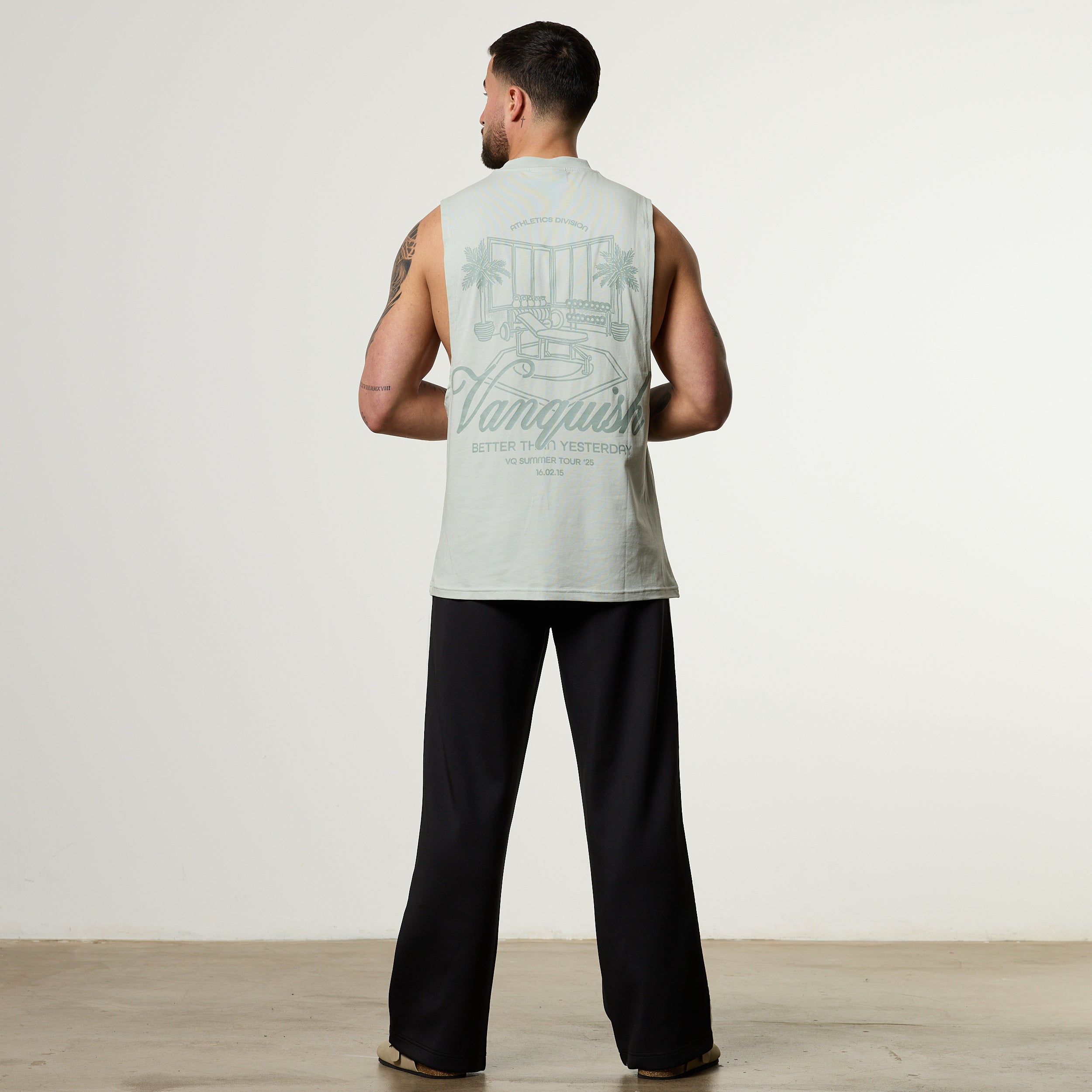 Vanquish Off Season Green Sleeveless T Shirt