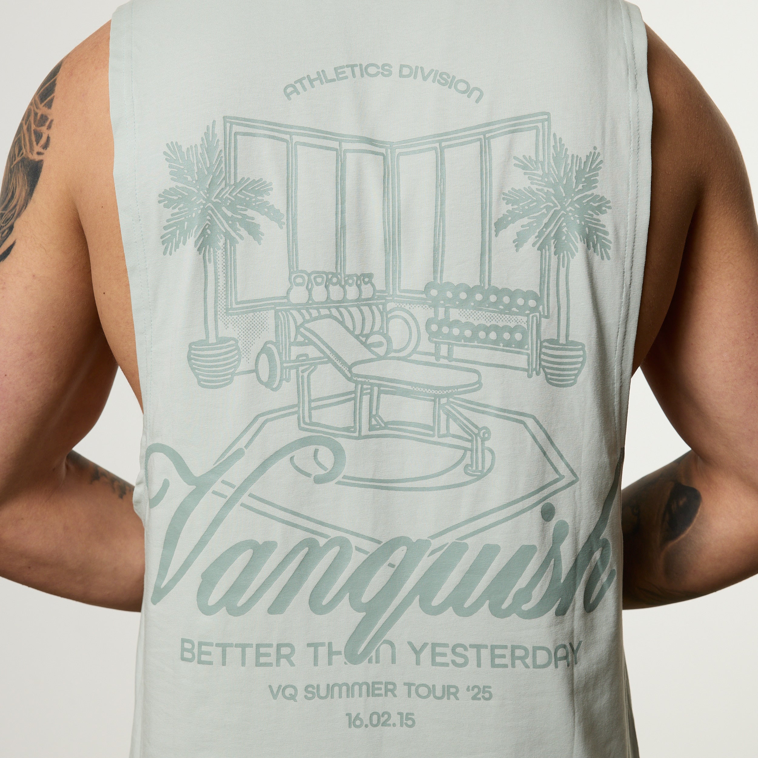 Vanquish Off Season Green Sleeveless T Shirt