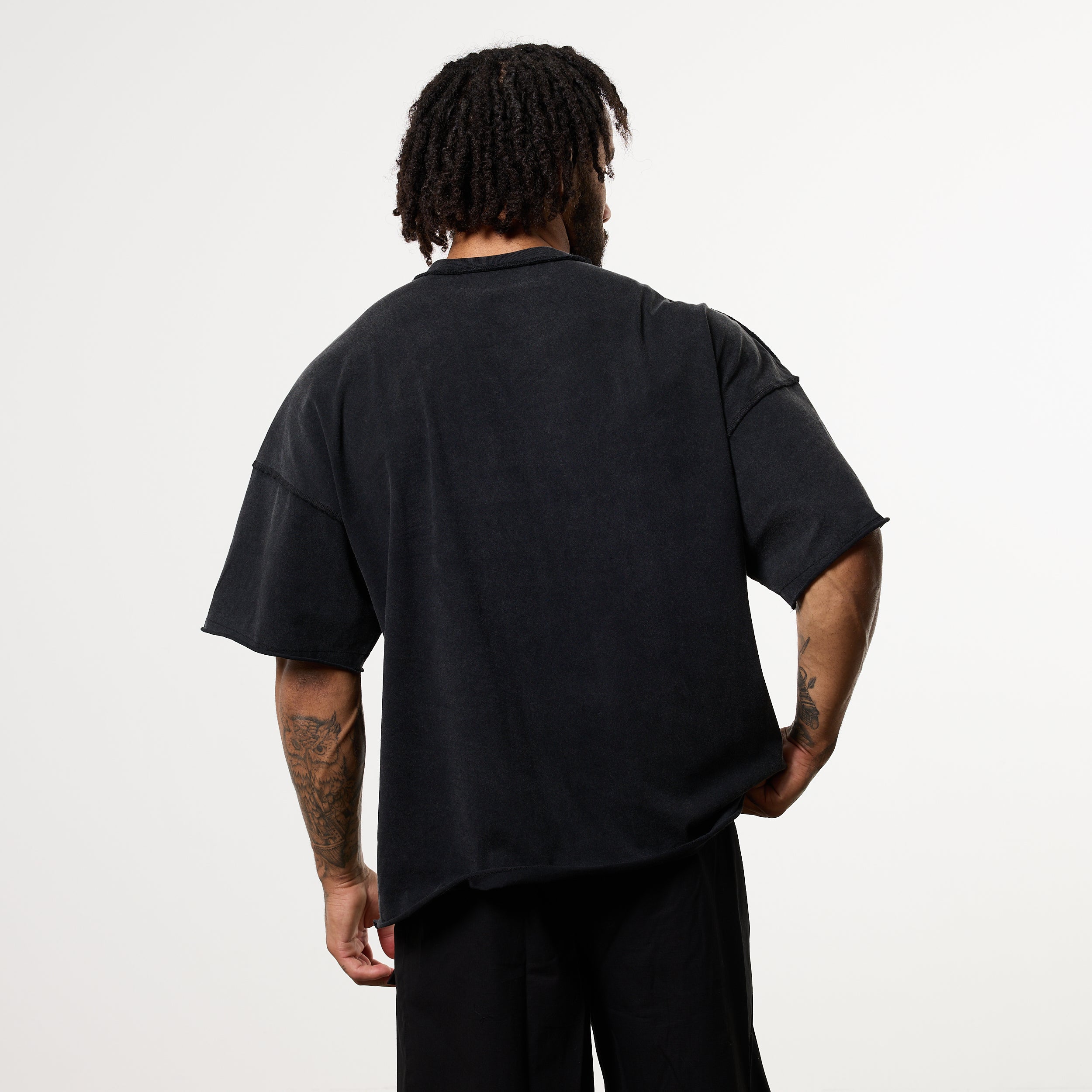 WASHED BLACK OVERSIZED BOXY T SHIRT