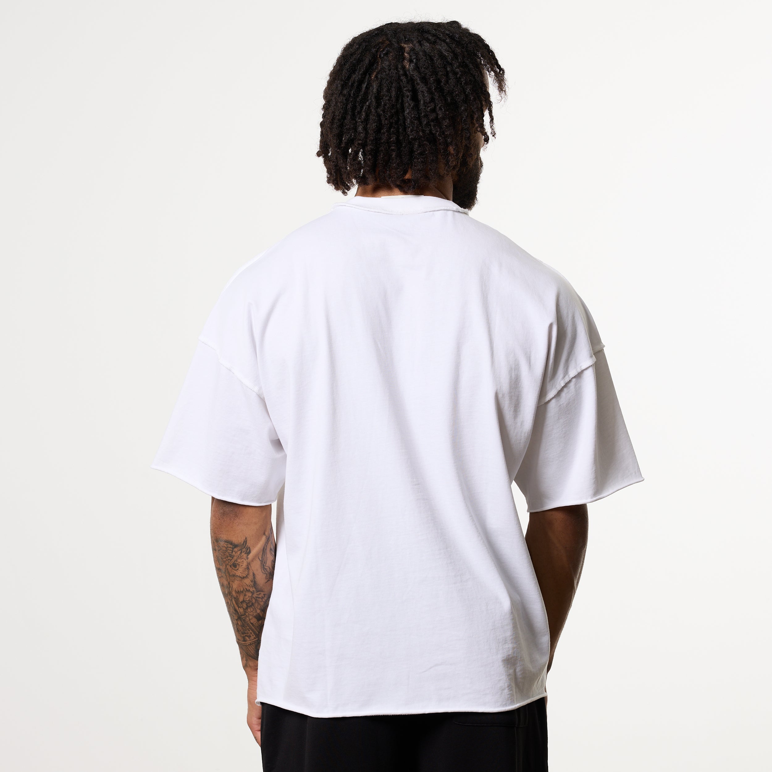 WASHED OFF WHITE OVERSIZED BOXY T SHIRT