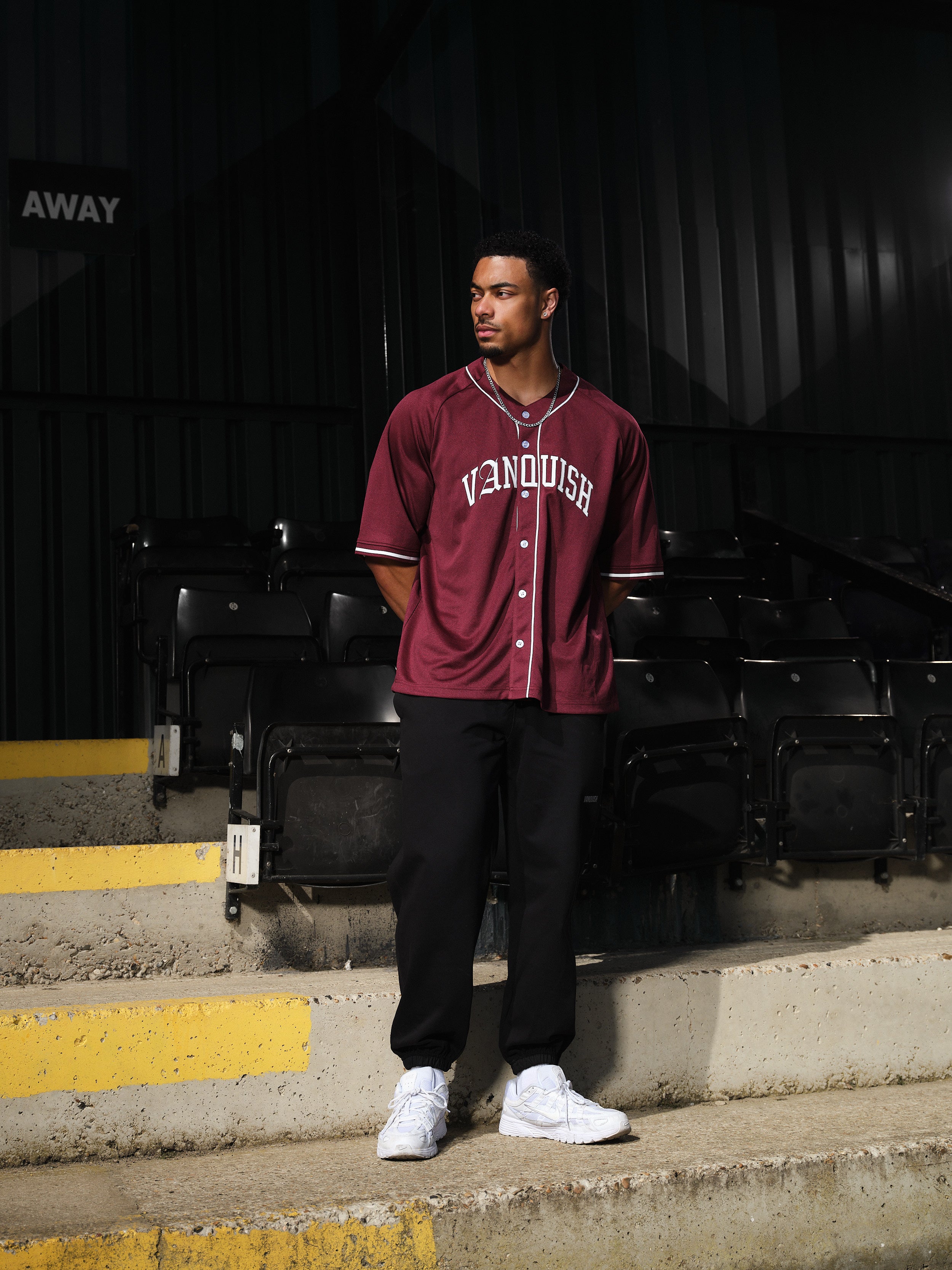VANQUISH RED OVERSIZED BASEBALL JERSEY
