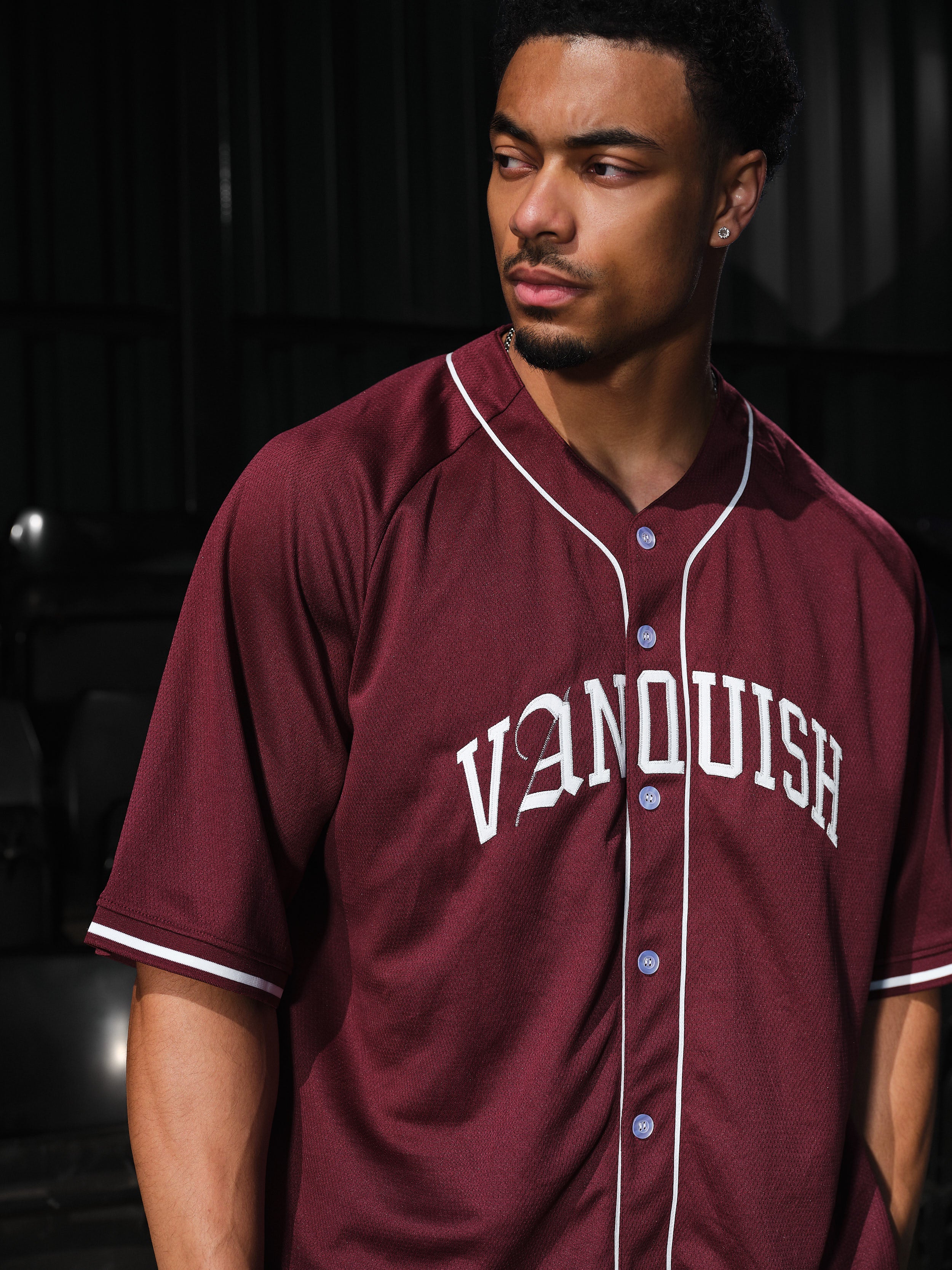 VANQUISH RED OVERSIZED BASEBALL JERSEY