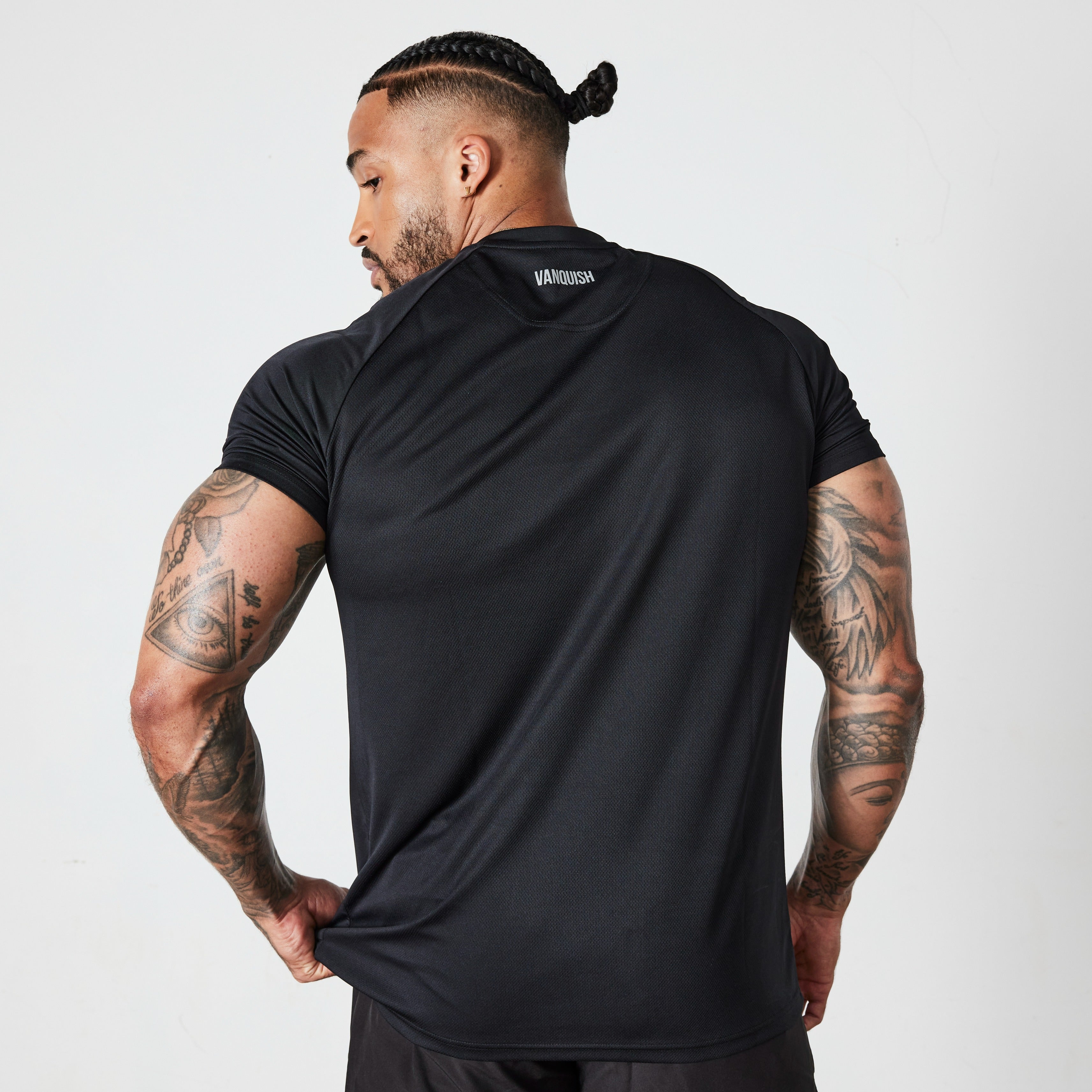 Vanquish Essential Black Reflective Performance Short Sleeve T Shirt