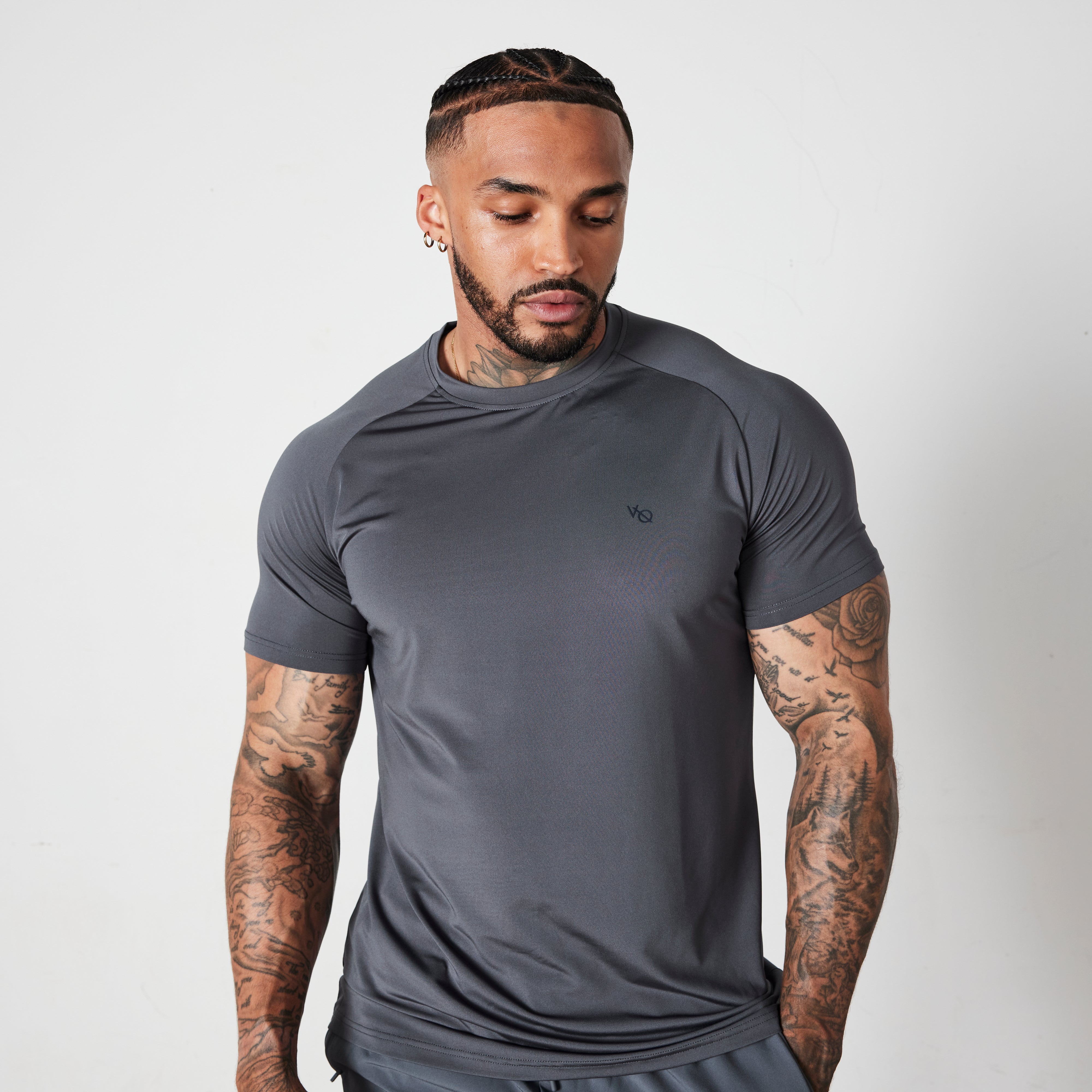 Vanquish Essential Performance-T-Shirt in Denimblau, kurzärmelig