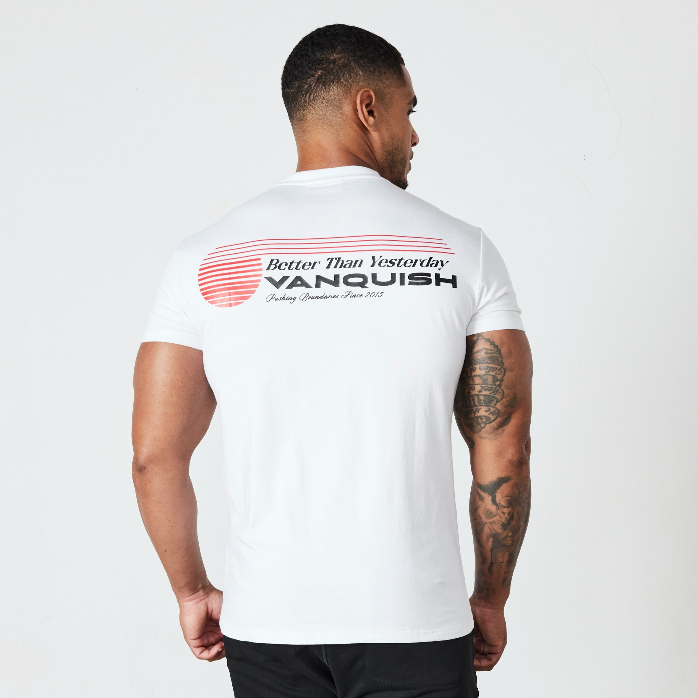 Vanquish White Athletics Division Fitted T Shirt