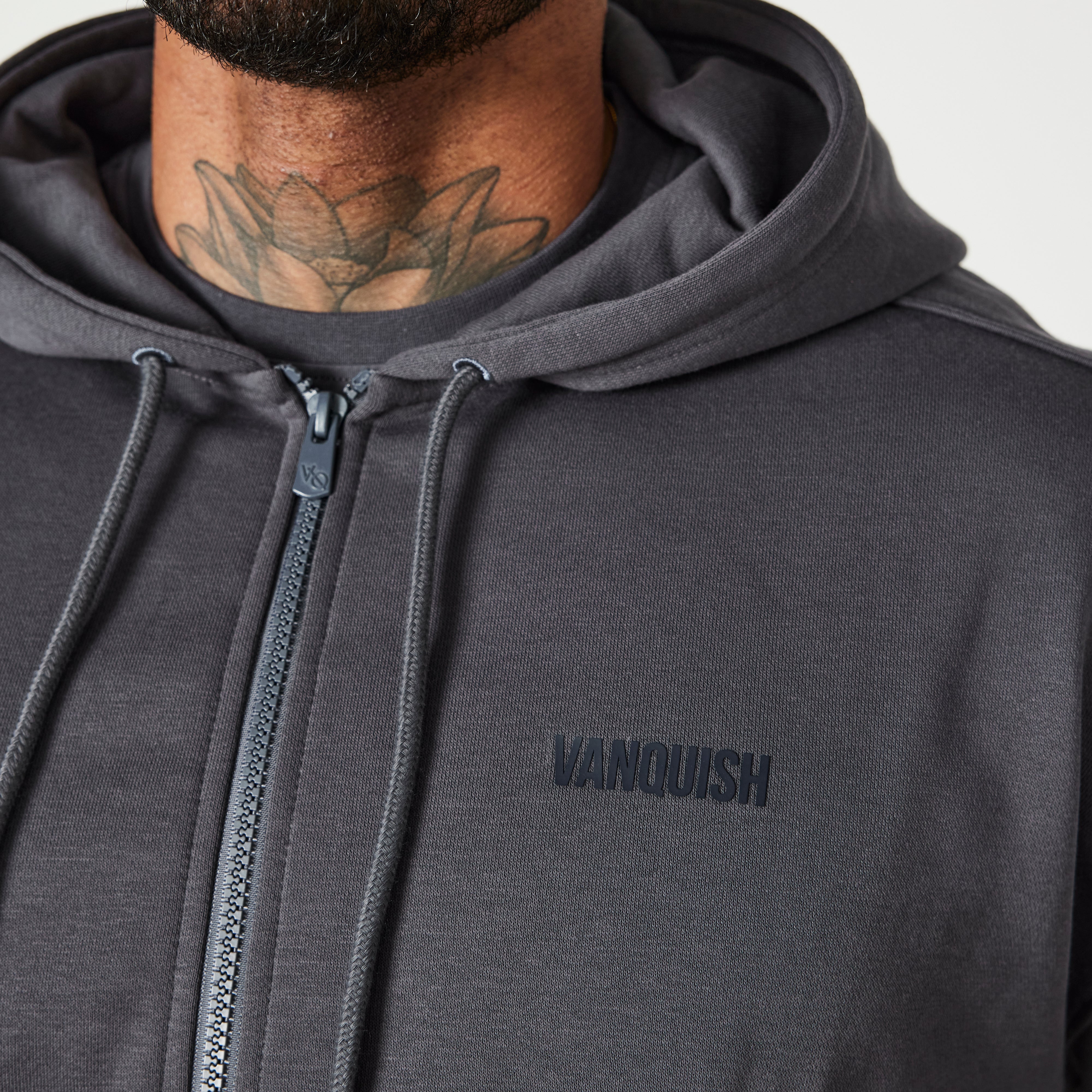 Vanquish Essential Denim Blue Oversized Full Zip Hoodie