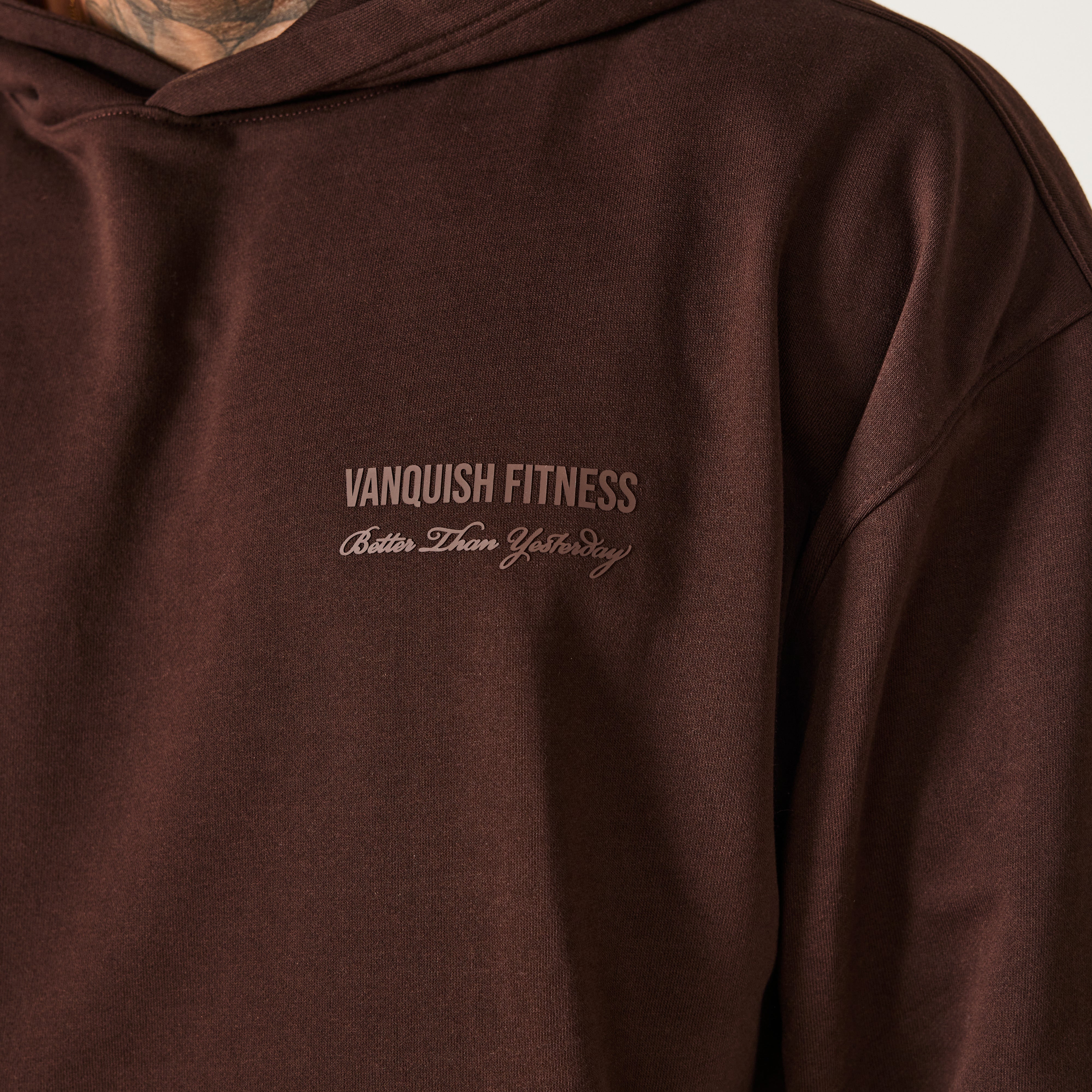 Vanquish Coffee Brown Signature Collection Oversized Pullover Hoodie
