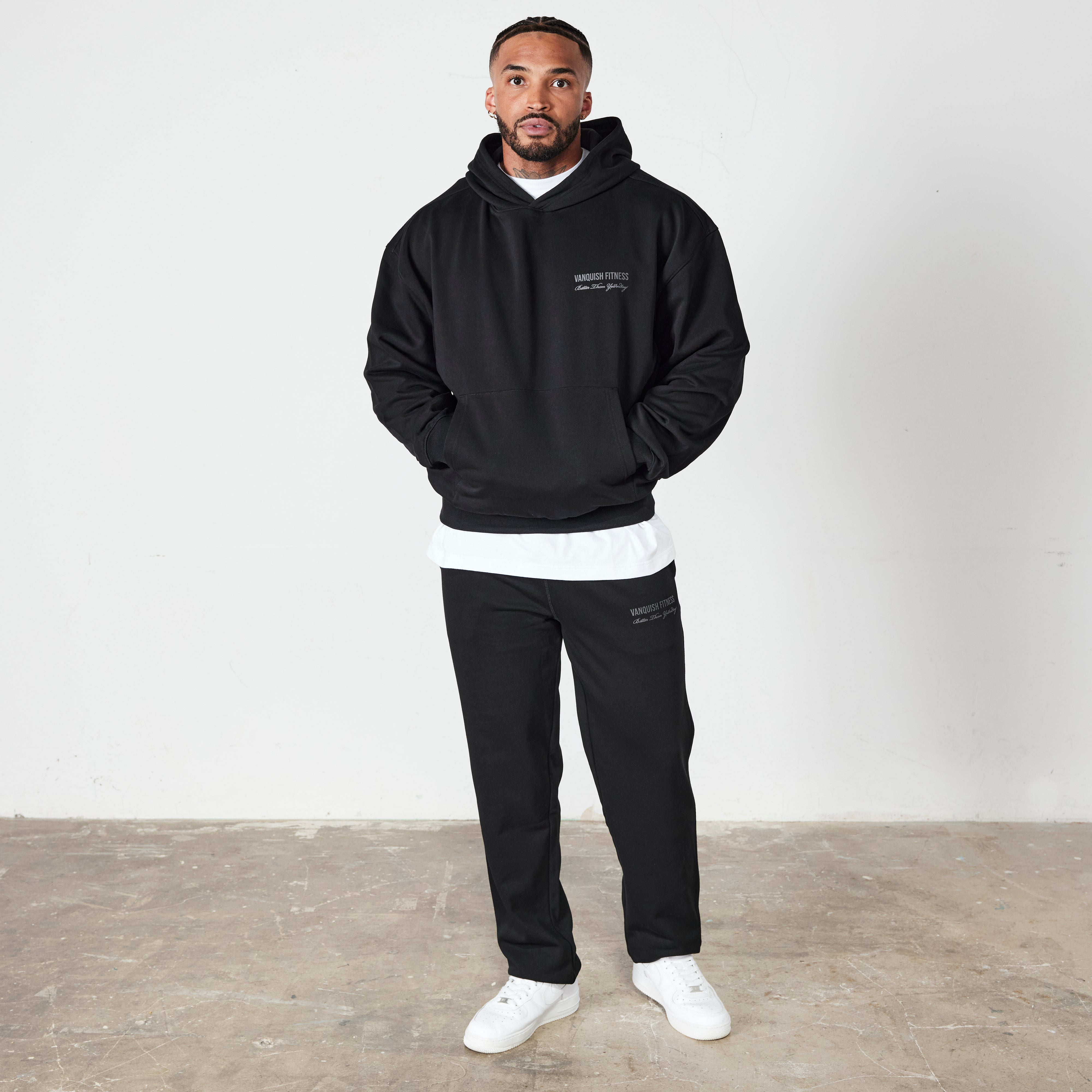 Vanquish Black Signature Collection Oversized Pullover Hoodie