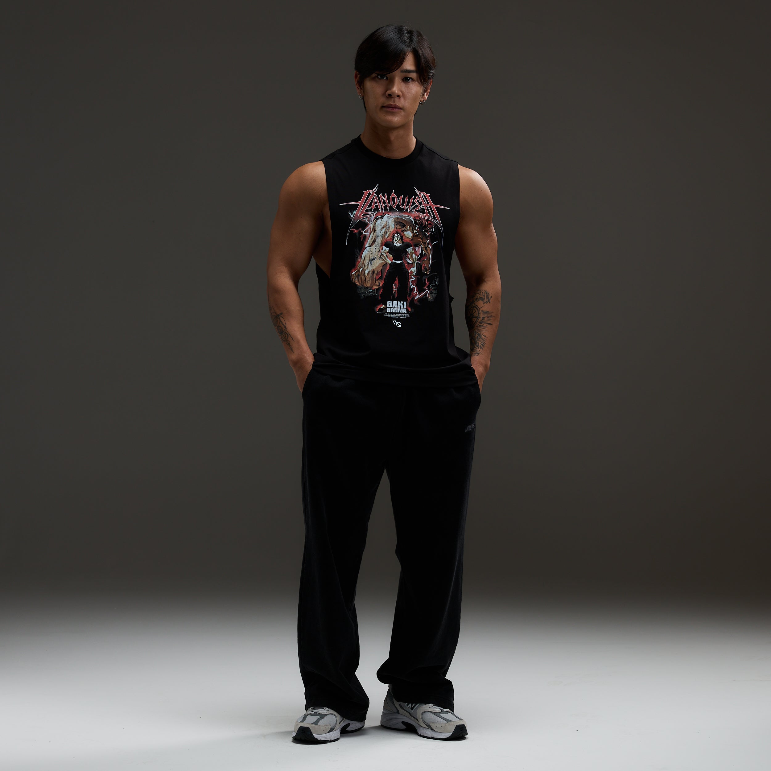 VQ x Baki: Black Yujiro Sleeveless T Shirt