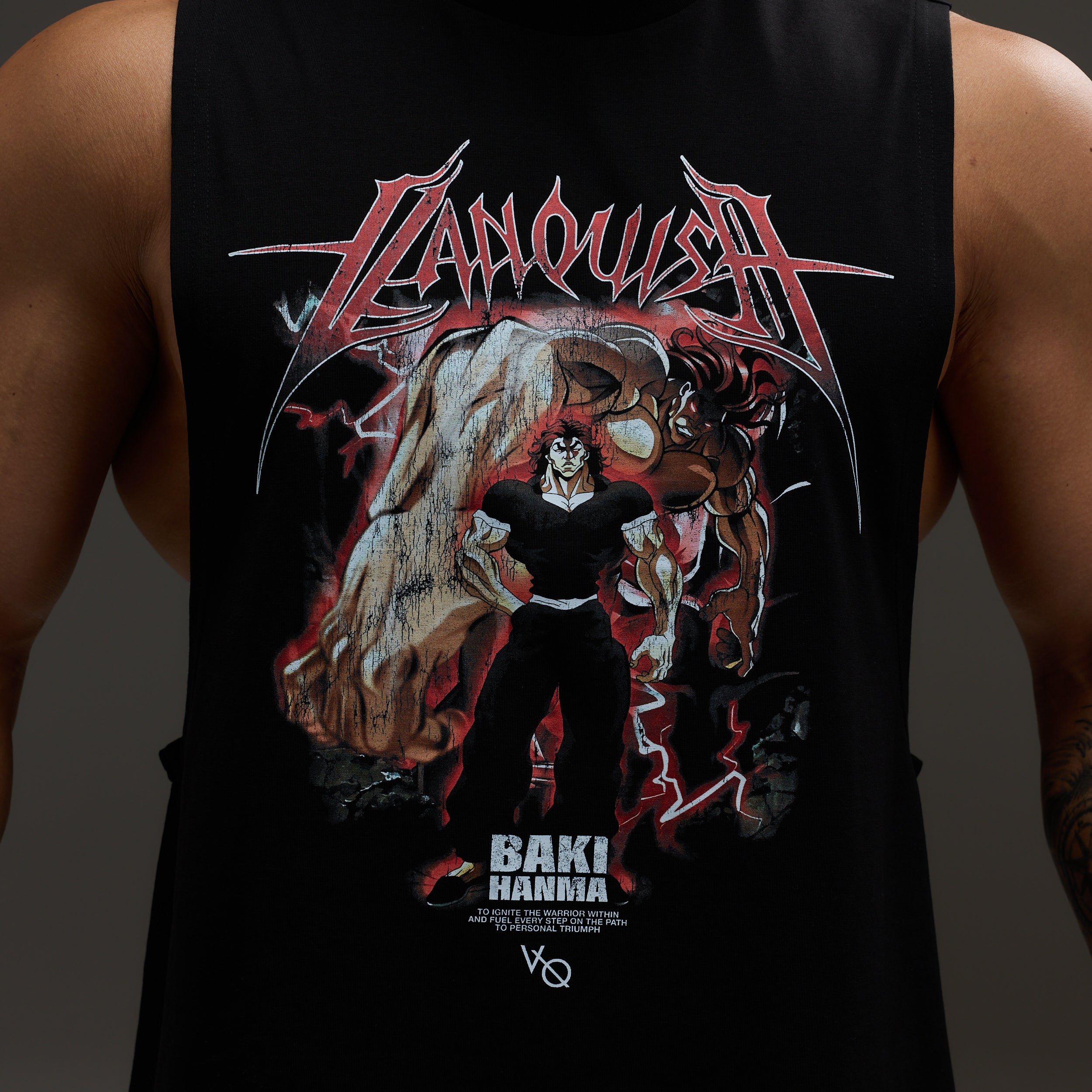 VQ x Baki: Black Yujiro Sleeveless T Shirt