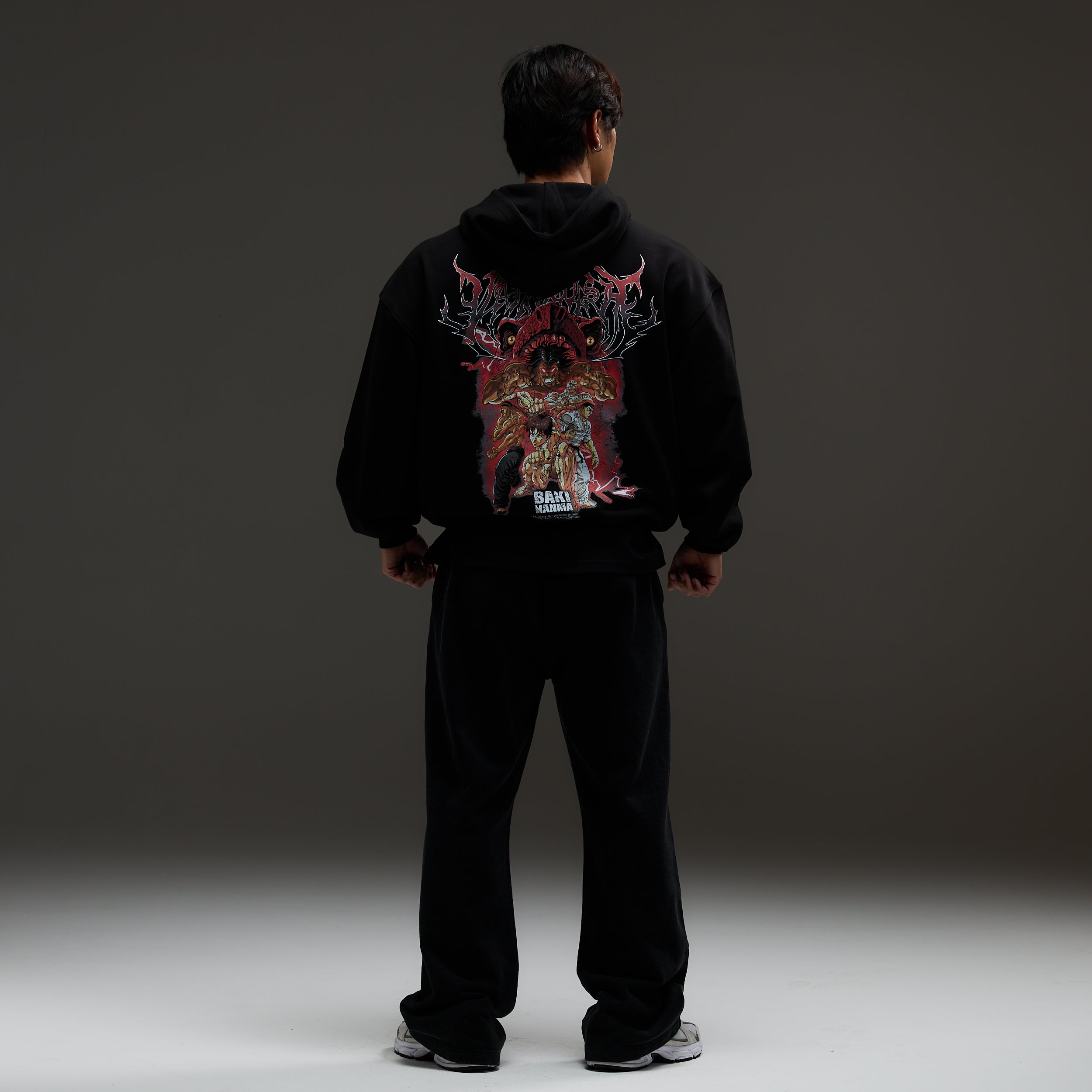 VQ x Baki: Black Boxy Oversized Hoodie