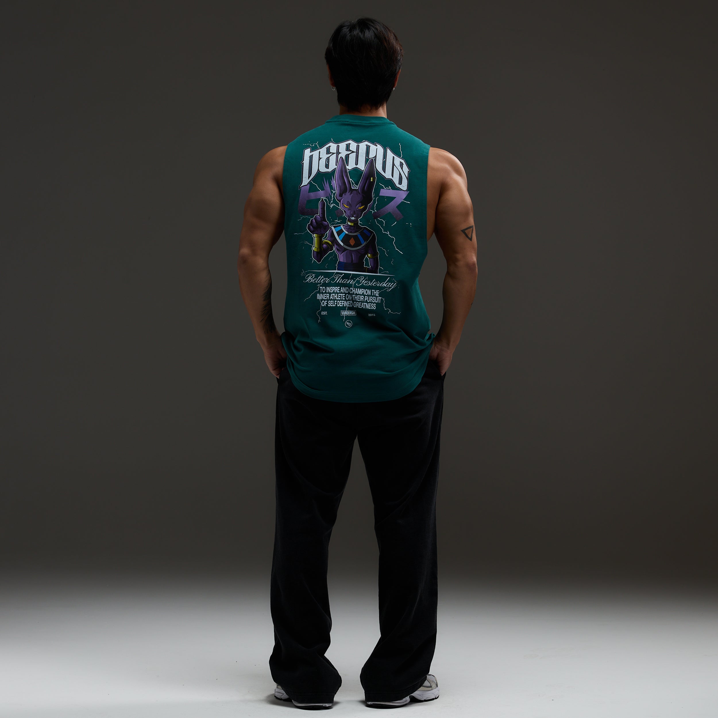Vanquish DBS Beerus Green Sleeveless T Shirt