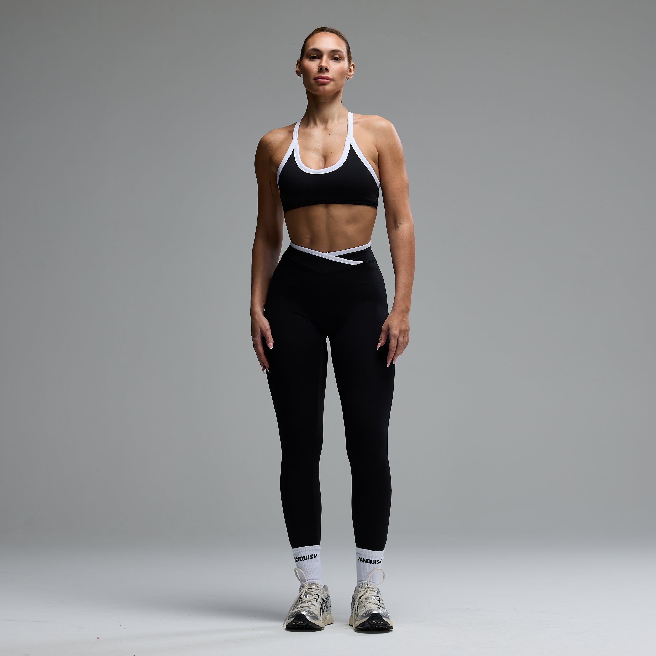 MONOCHROME BLACK WRAP LEGGINGS