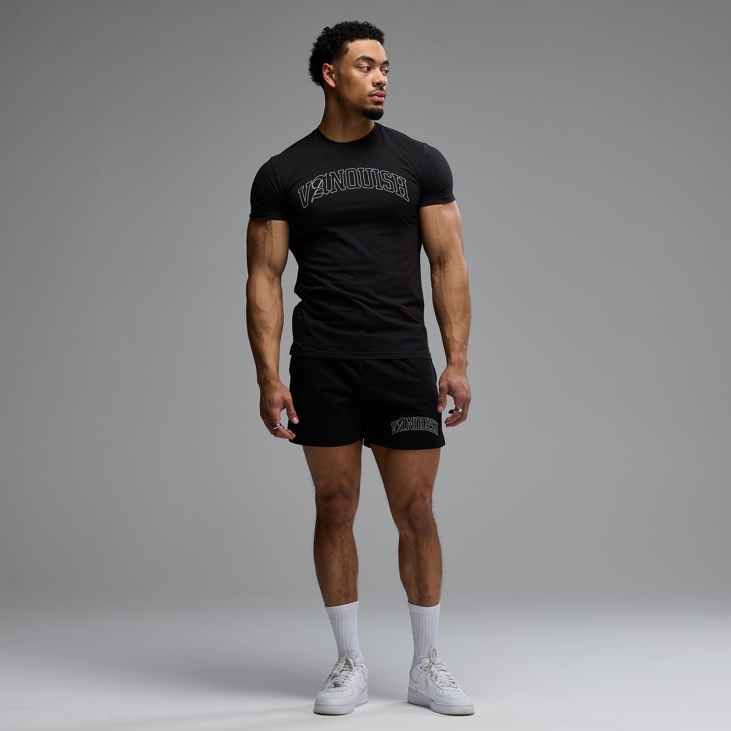 ACADEMY OUTLINE BLACK SLIM FIT T SHIRT