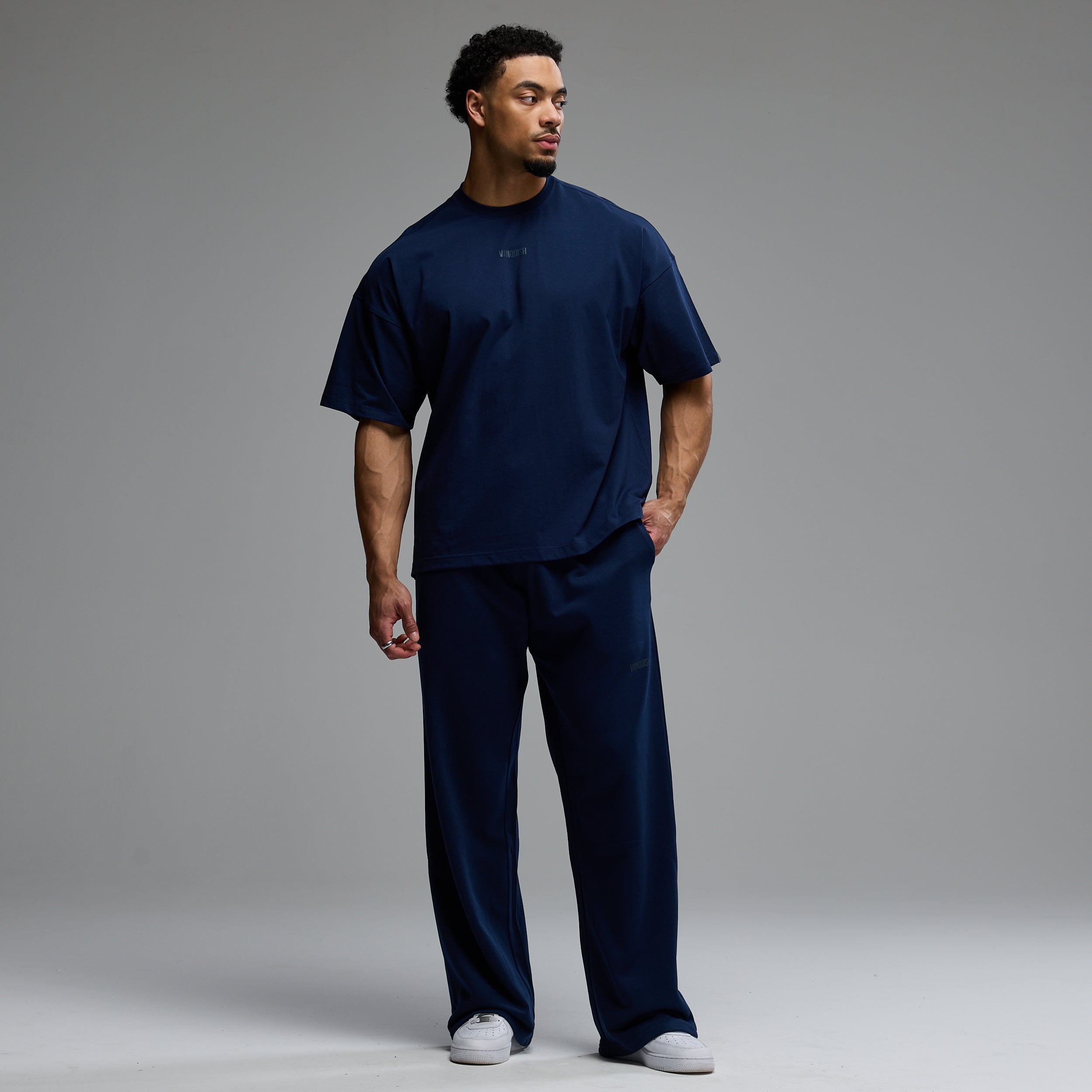 Vanquish Essential V2 Navy Oversized Boxy T Shirt