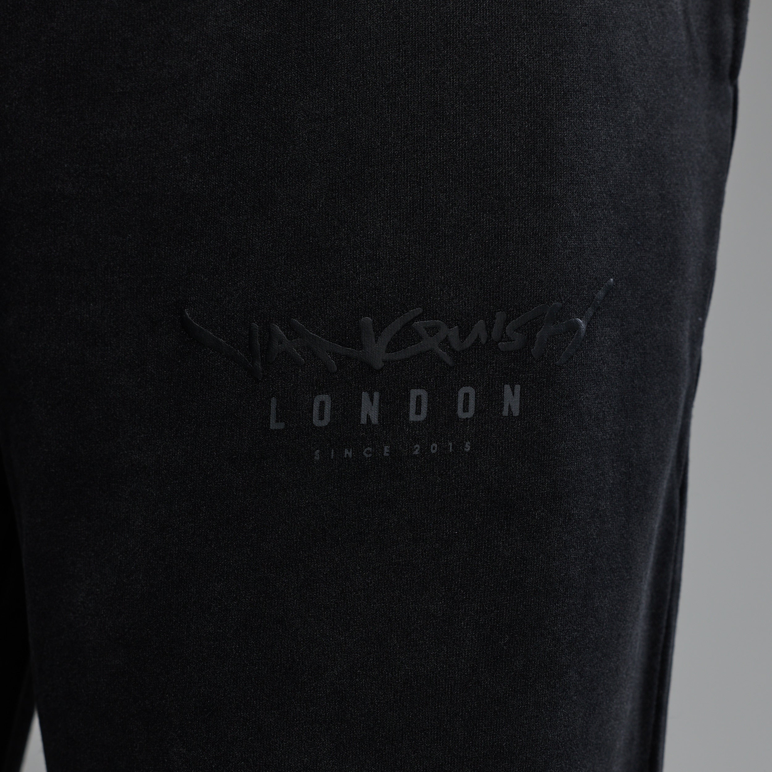 GRAFFITI WASHED BLACK STRAIGHT LEG SWEATPANTS