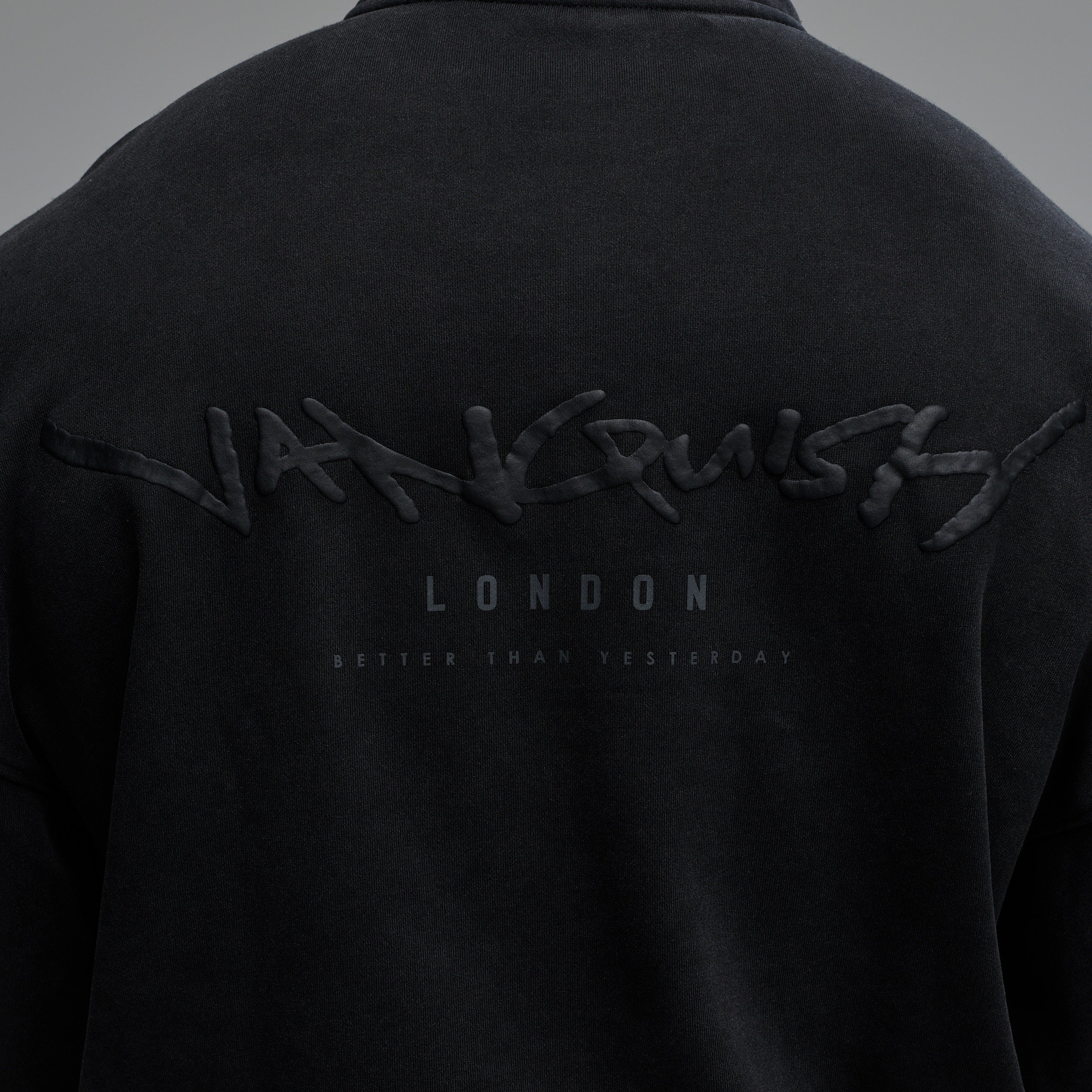 GRAFFITI WASHED BLACK ZIP HOODIE