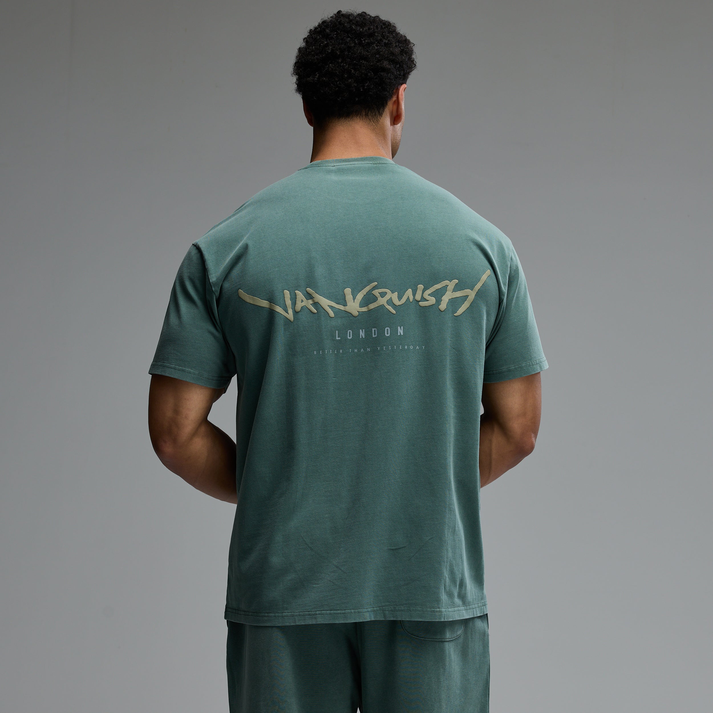 GRAFFITI WASHED SAGE OVERSIZED T SHIRT