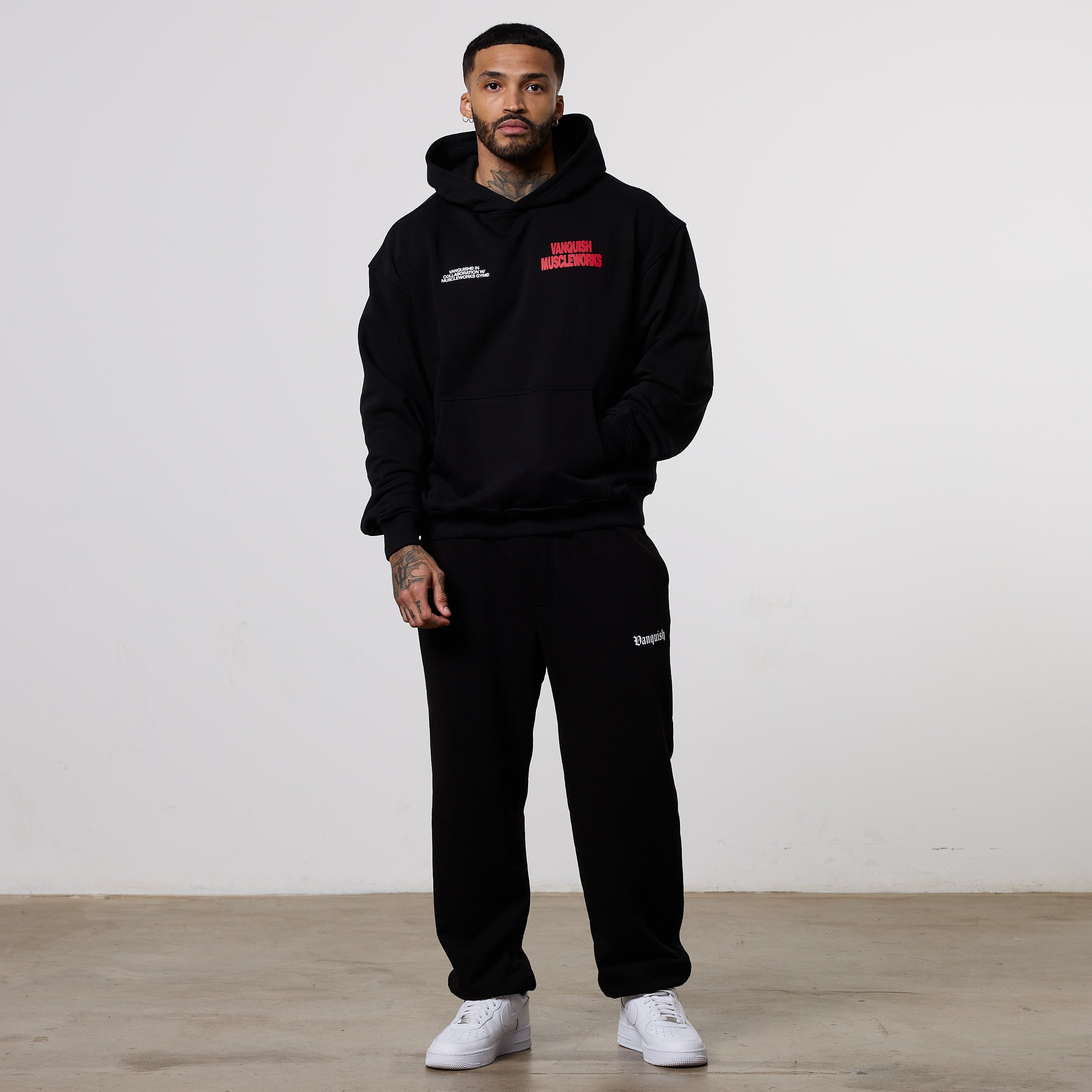 Vanquish x Muscleworks Black Oversized Hoodie