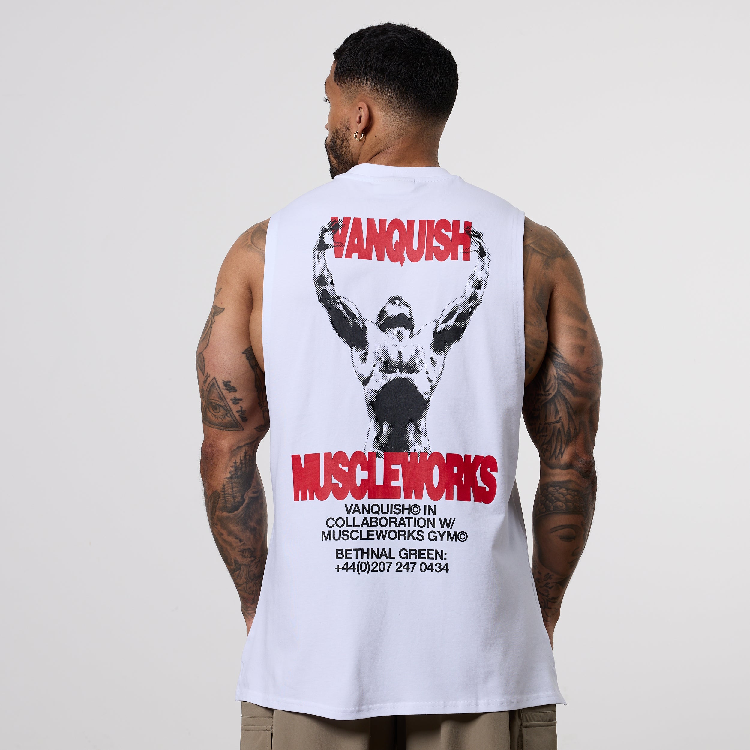 Vanquish x Muscleworks White Sleeveless T-Shirt