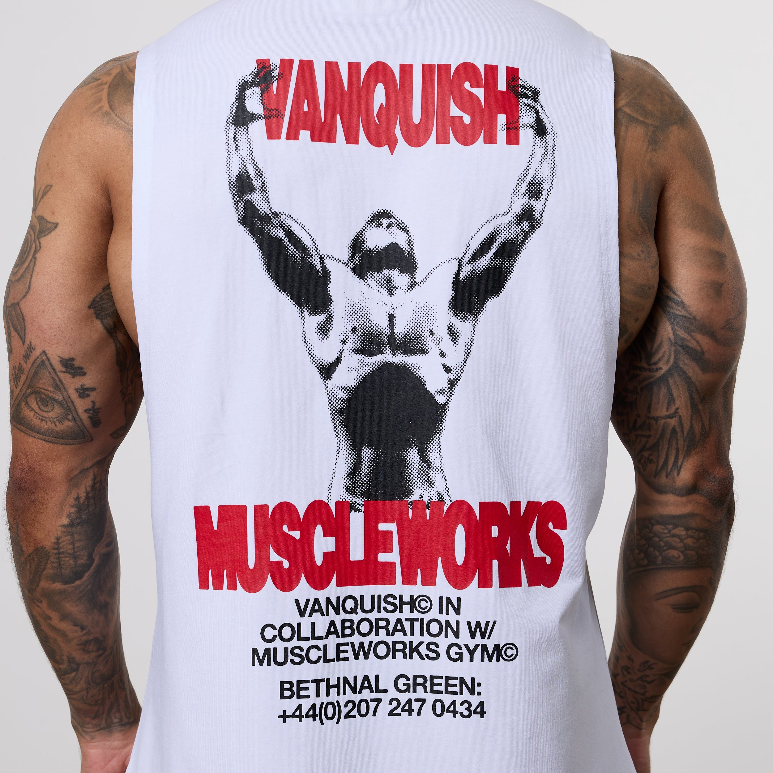 Vanquish x Muscleworks White Sleeveless T-Shirt