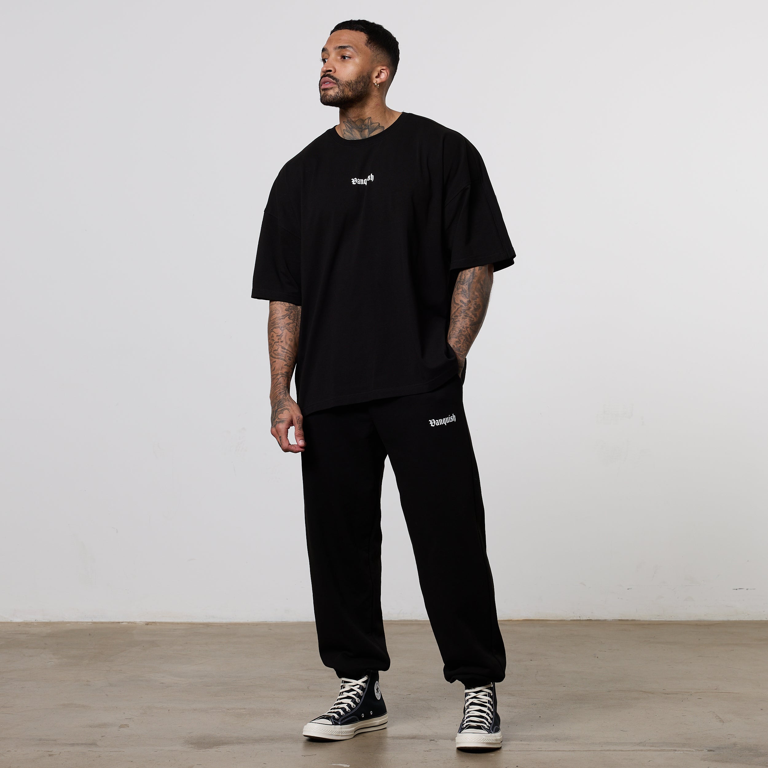 Vanquish Dark Script Black Oversized T-Shirt