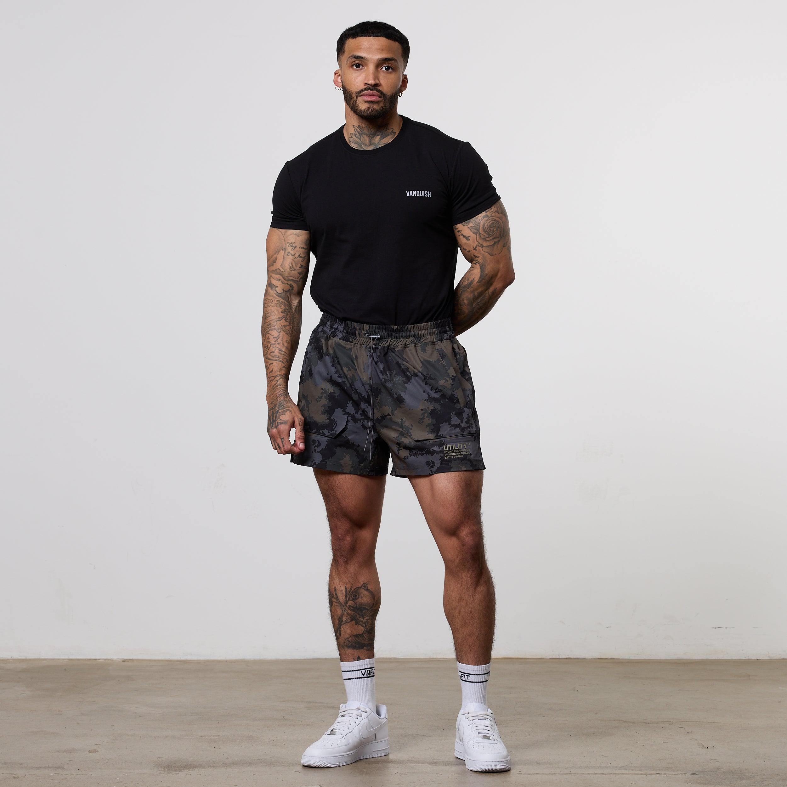 Vanquish Utility Brown Camo 4" Shorts