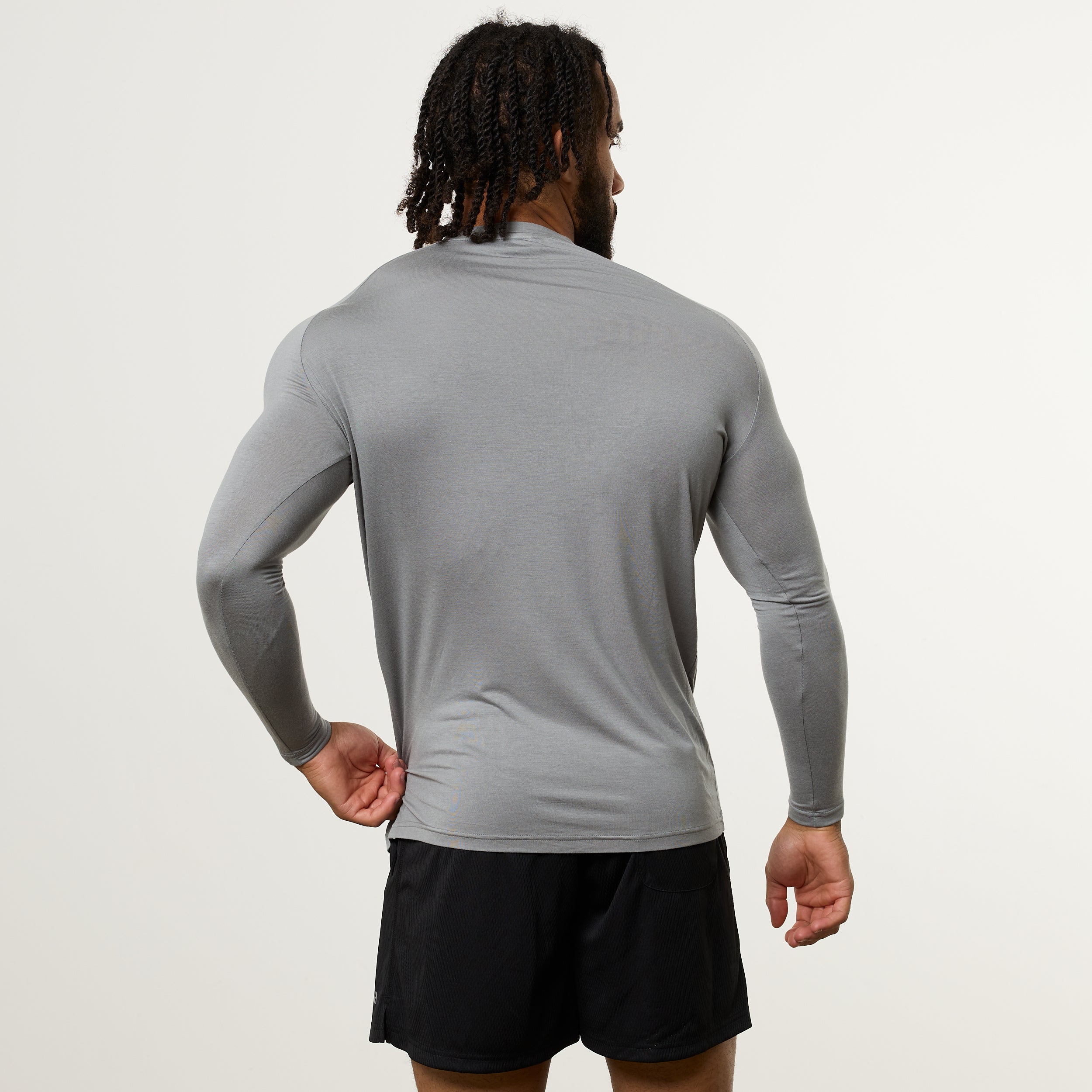 Vanquish Ultra Soft Steel Grey Long Sleeve Slim Fit T Shirt