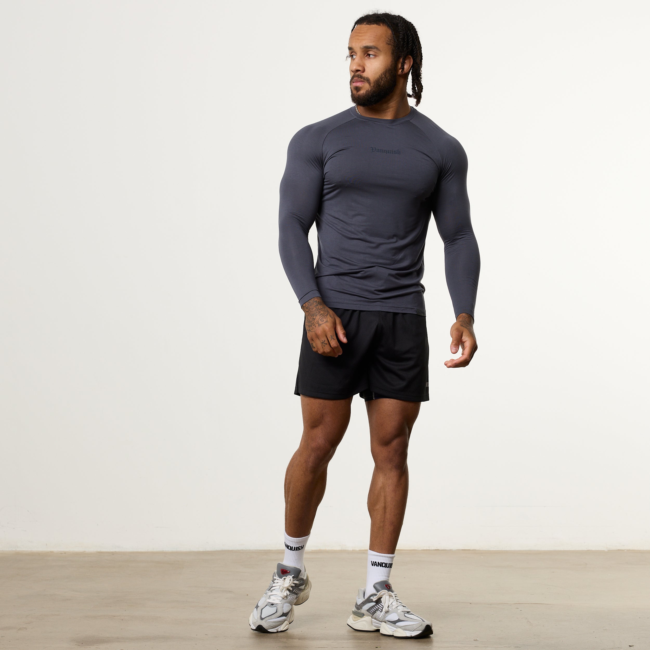 Vanquish Ultra Soft Denim Blue Long Sleeve Slim Fit T Shirt