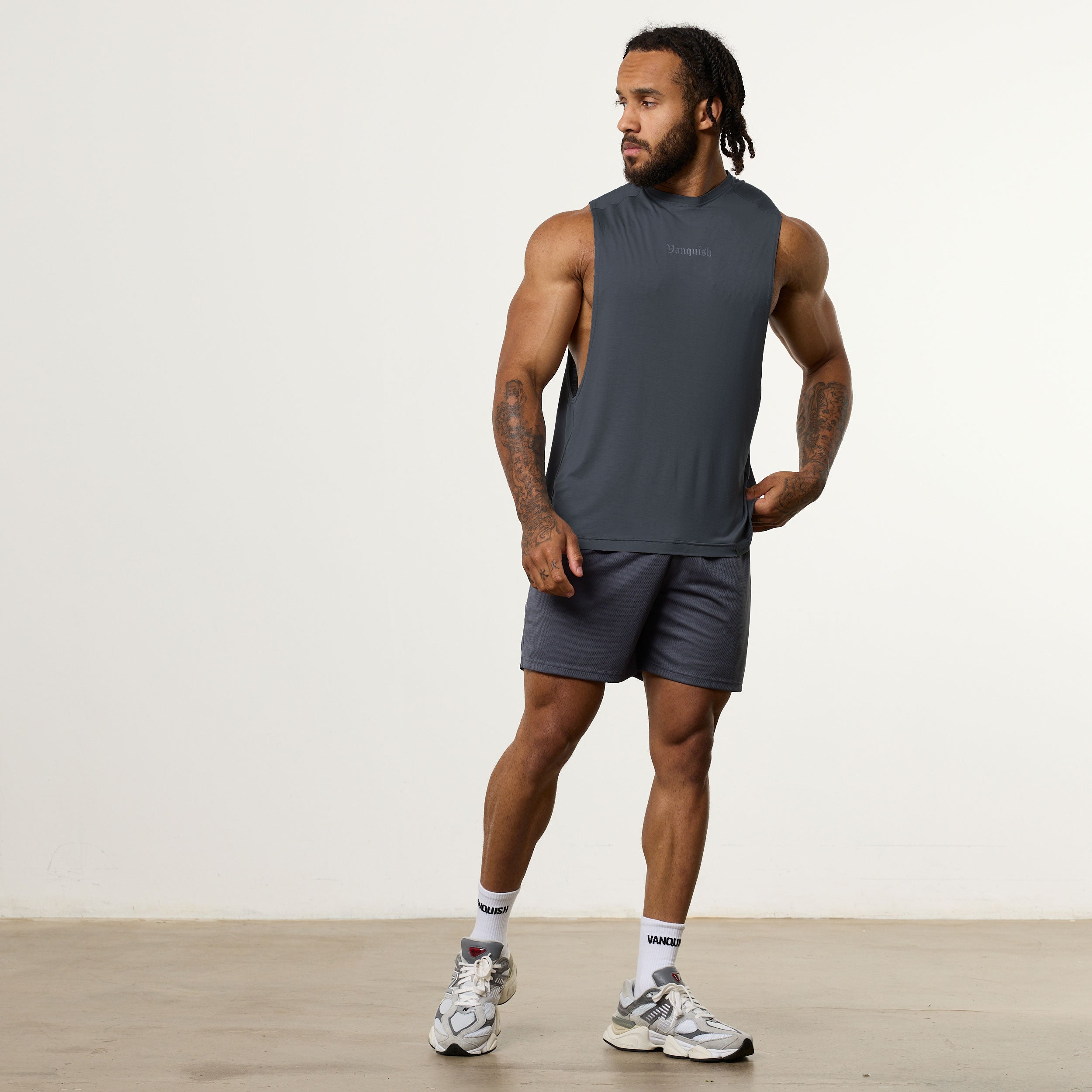 Vanquish Ultra Soft Denim Blue Oversized Sleeveless T Shirt