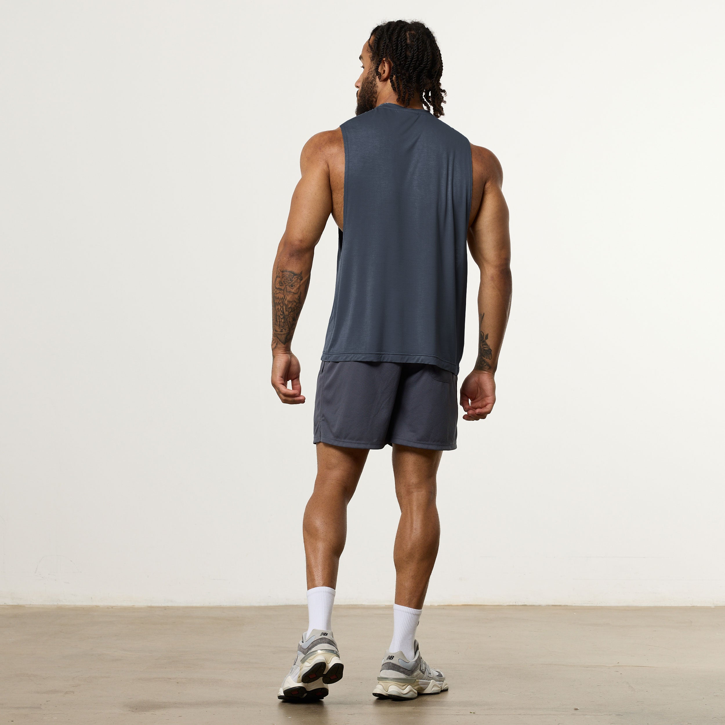 Vanquish Ultra Soft Denim Blue Oversized Sleeveless T Shirt