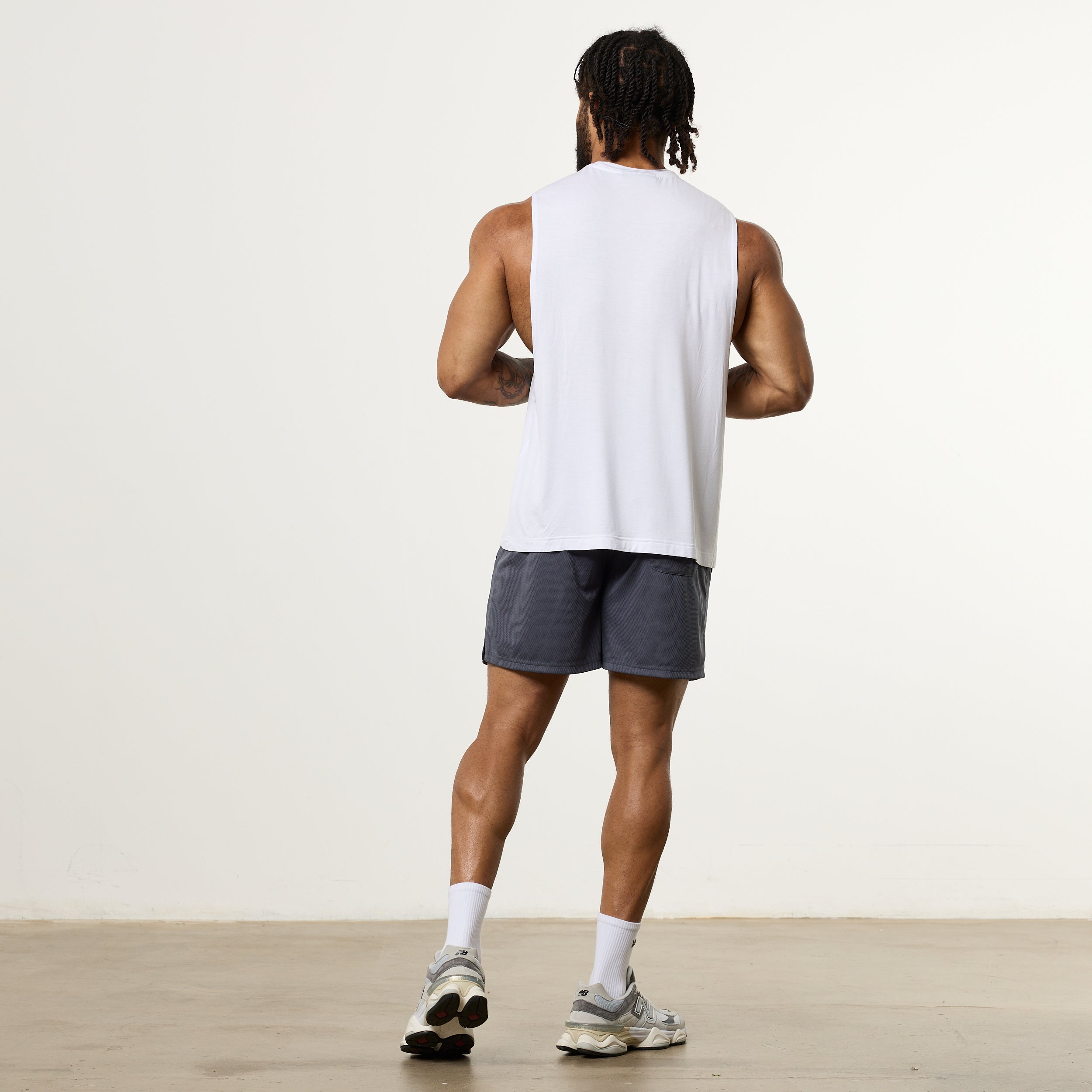 Vanquish Ultra Soft White Oversized Sleeveless T Shirt