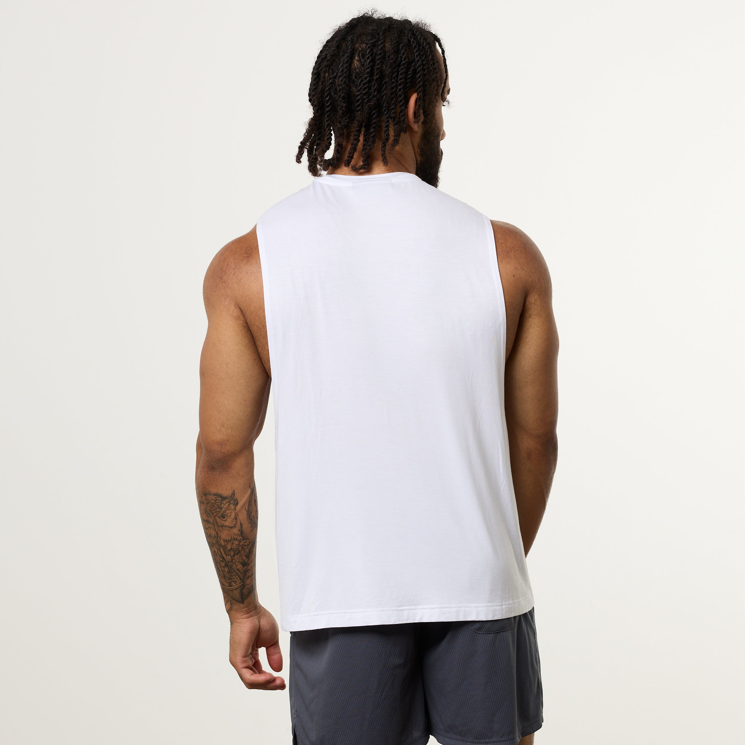 Vanquish Ultra Soft White Oversized Sleeveless T Shirt