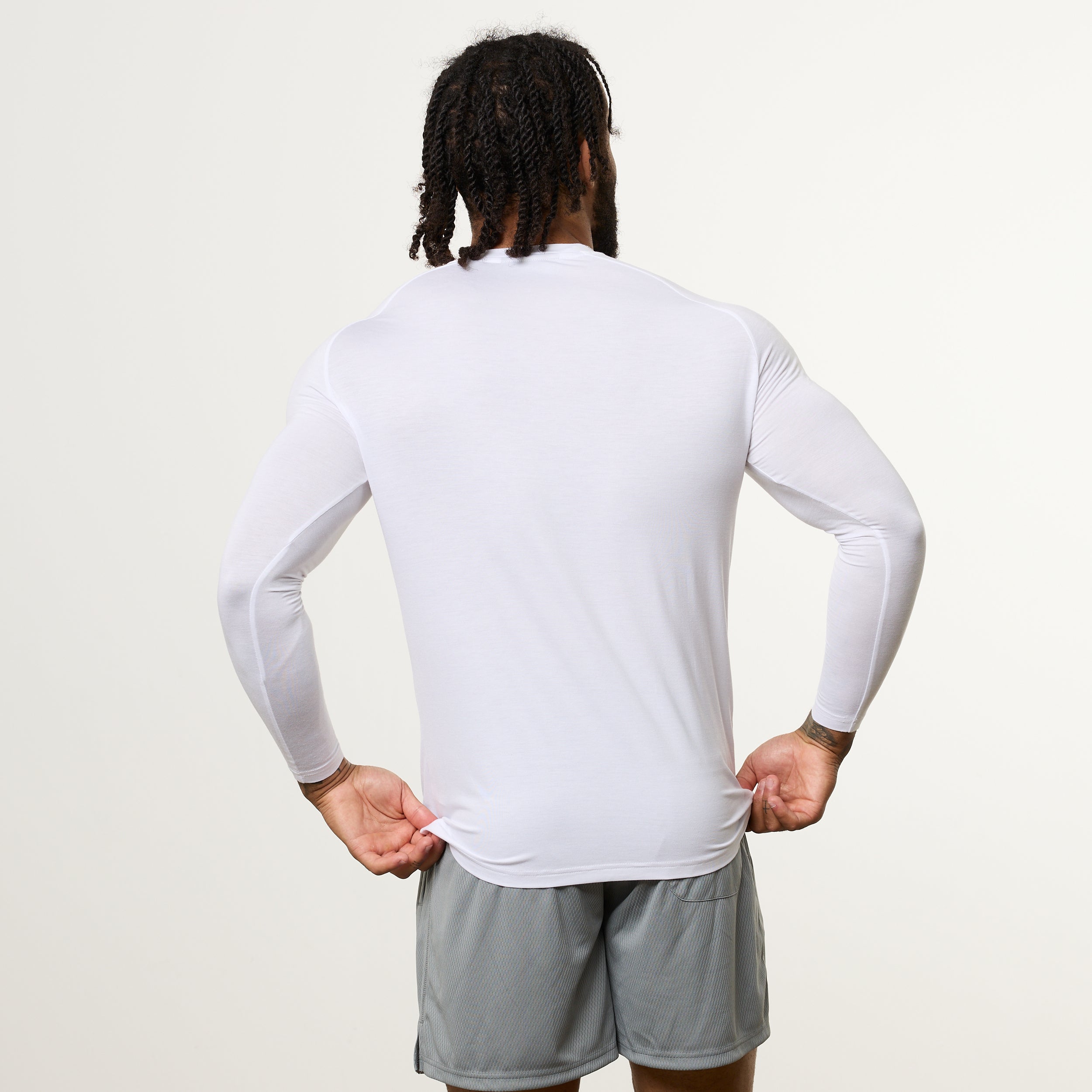 Vanquish Ultra Soft White Long Sleeve Slim Fit T Shirt