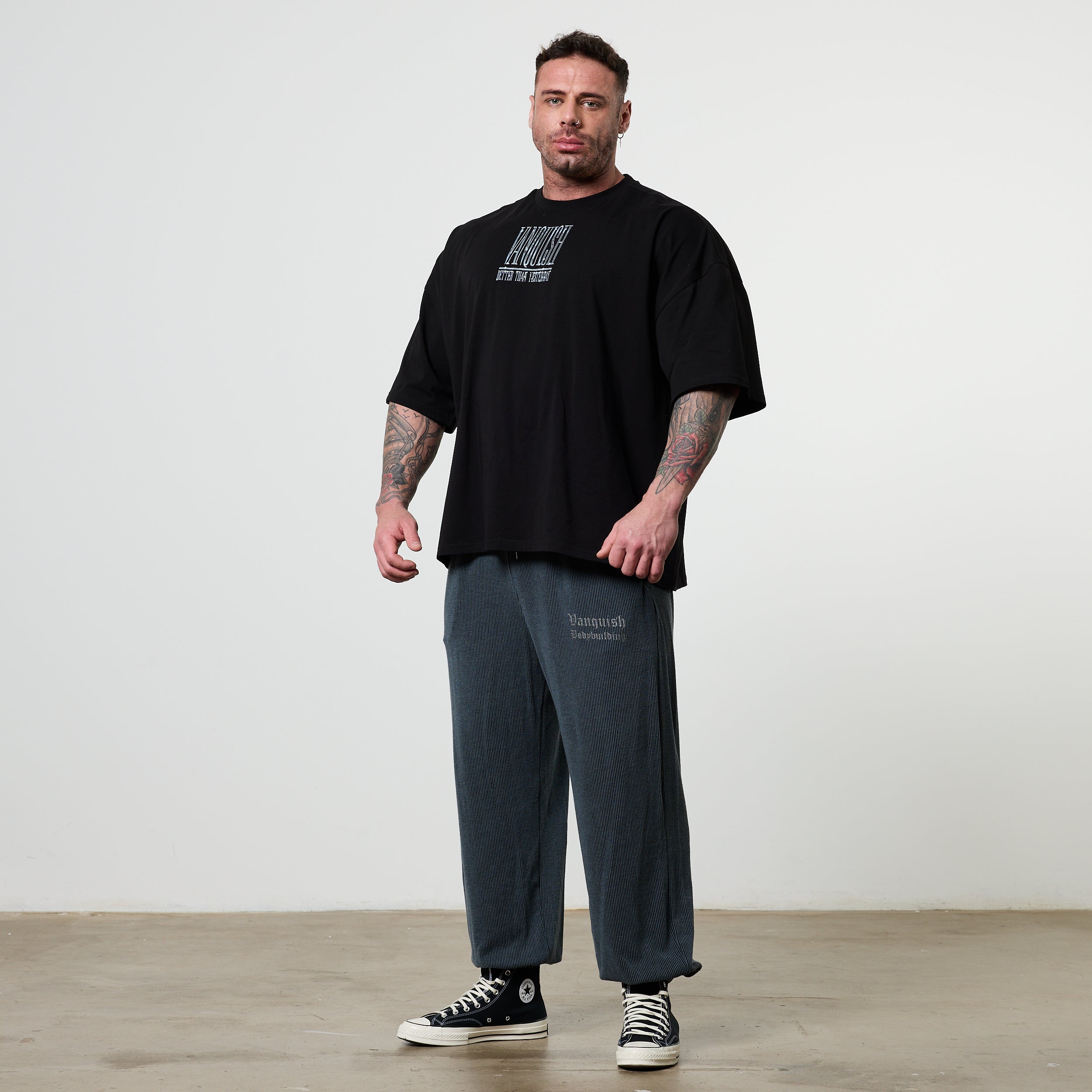 Vanquish Olympus Black Hercules Oversized Boxy T Shirt