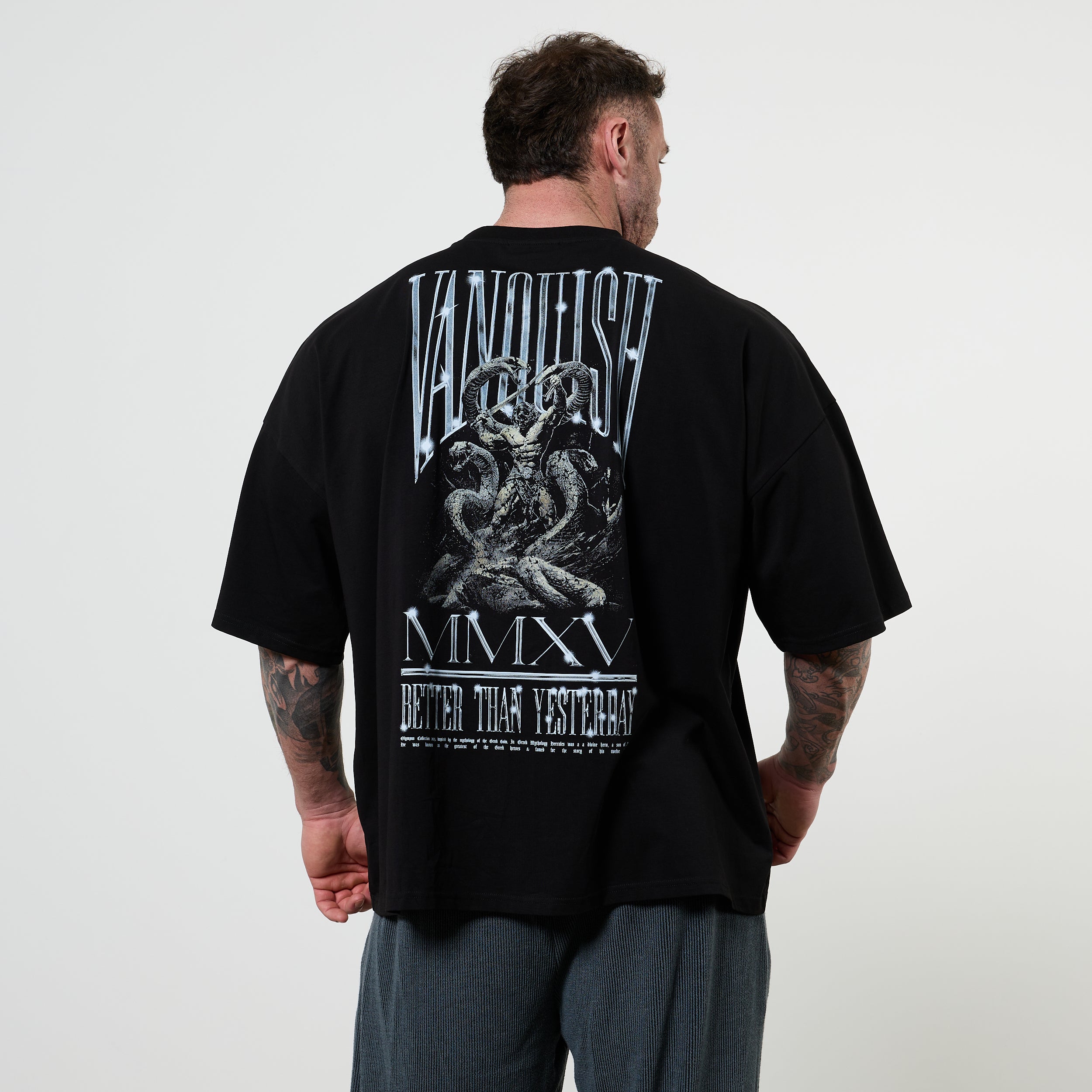 Vanquish Olympus Black Hercules Oversized Boxy T Shirt