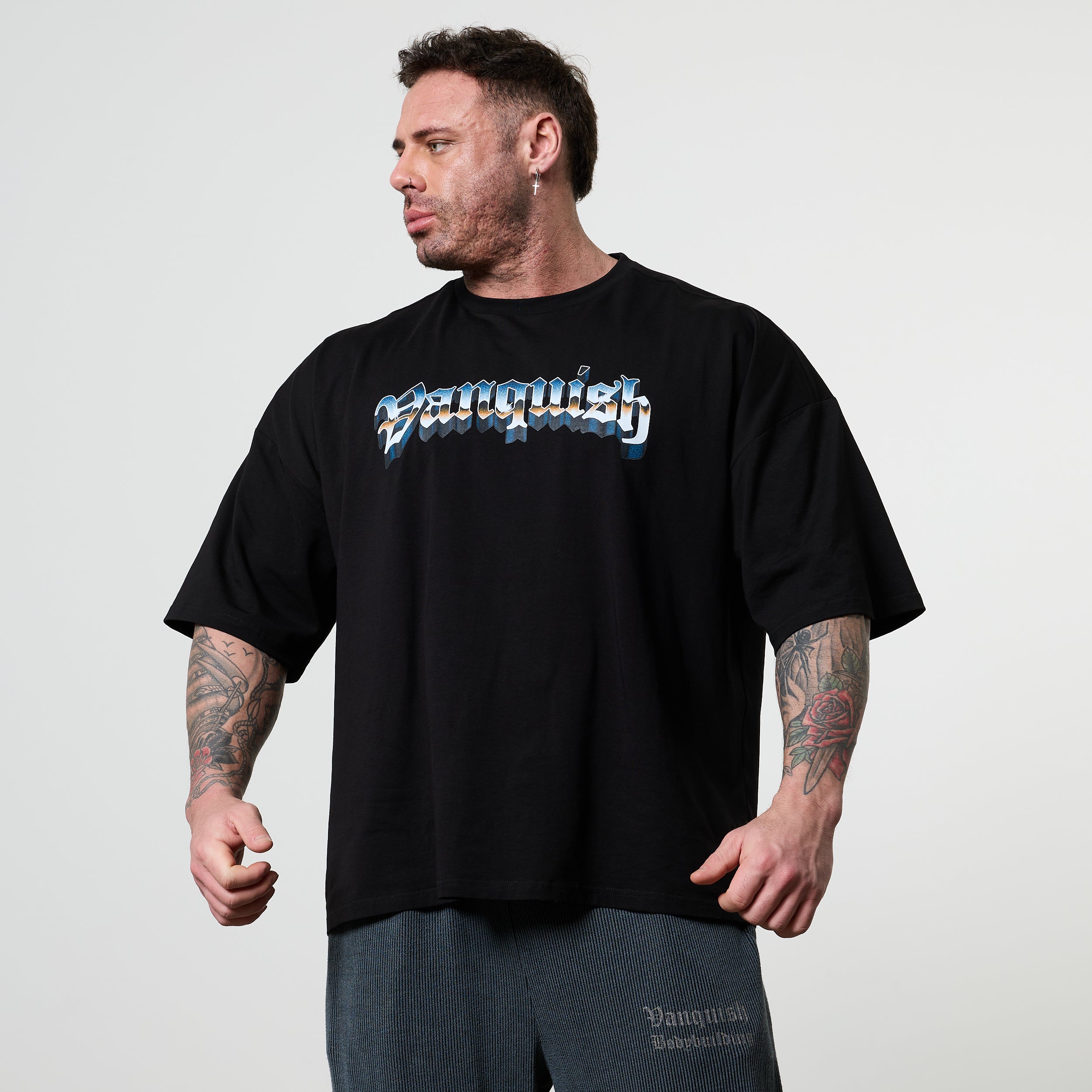 Vanquish Olympus Black Poseidon Oversized Boxy T Shirt