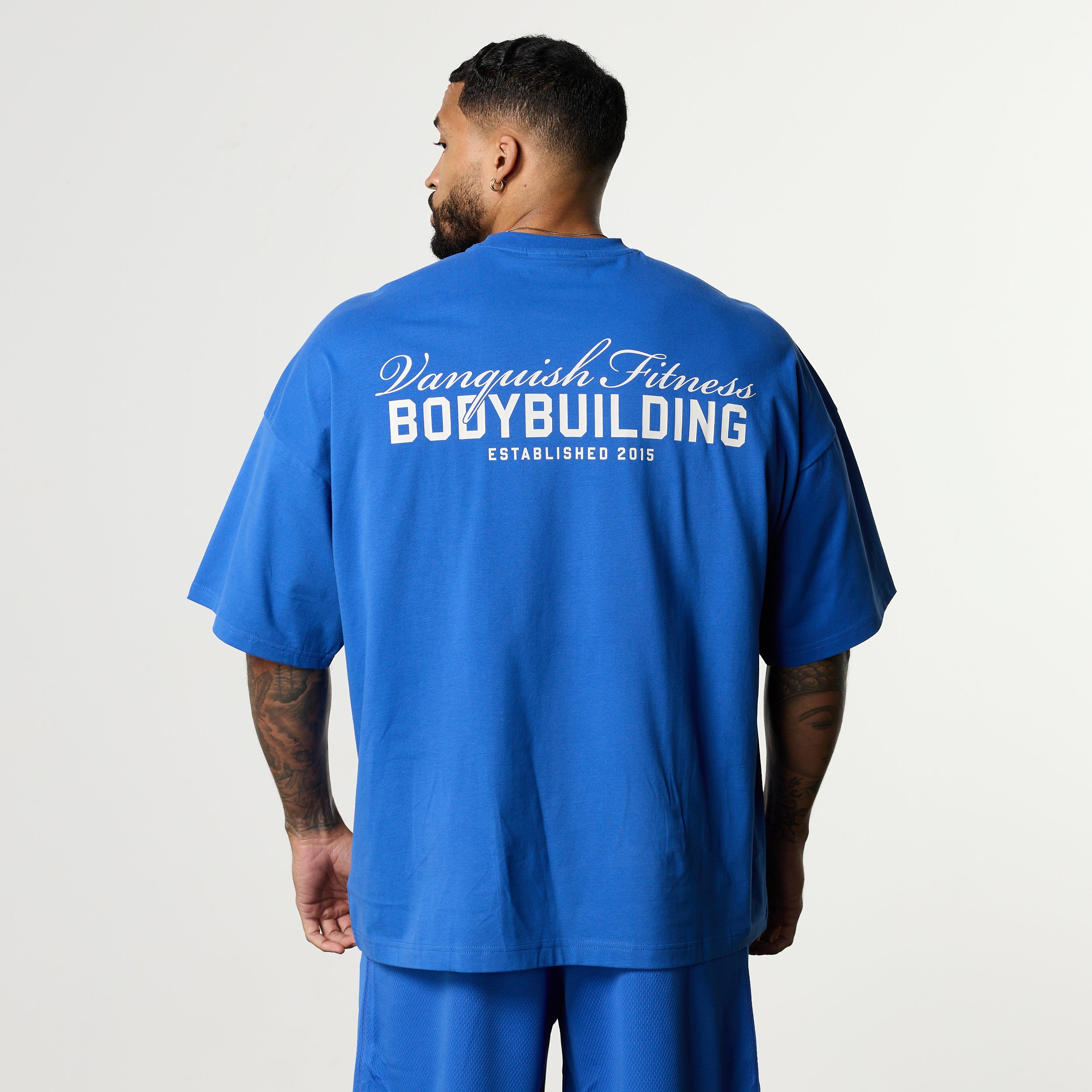 Vanquish Bodybuilding Cobalt Blue Oversized Boxy T Shirt