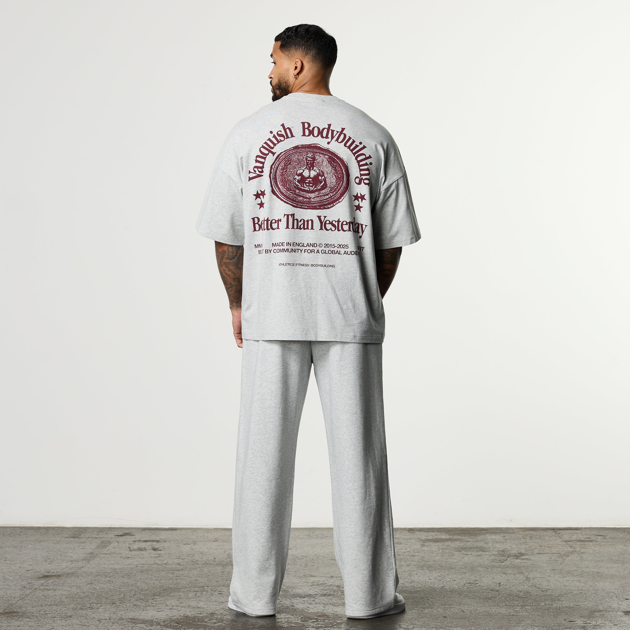 HERITAGE AND STRENGTH GREY BOXY OVERSIZED T SHIRT