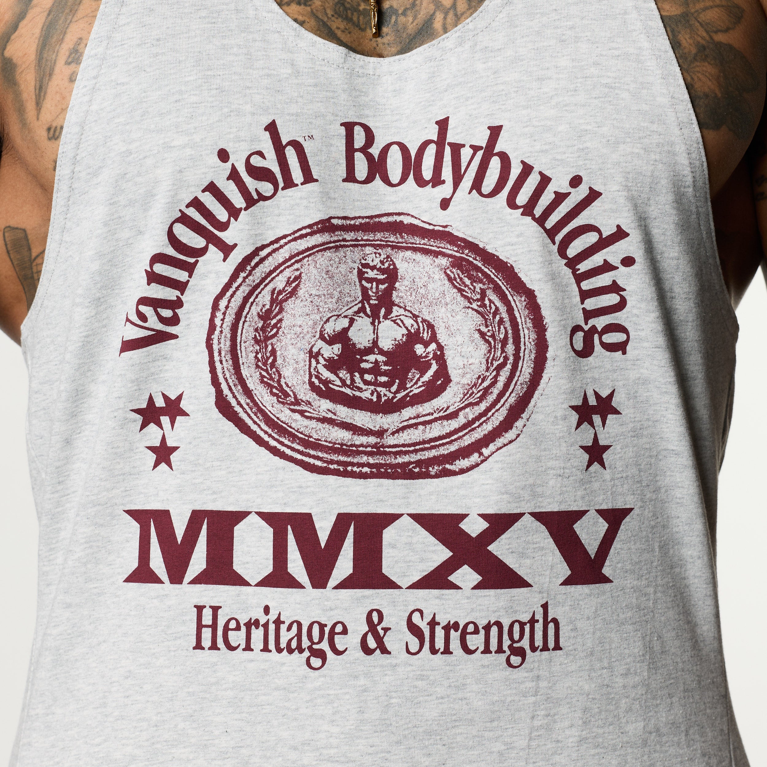 HERITAGE AND STRENGTH GREY STRINGER VEST